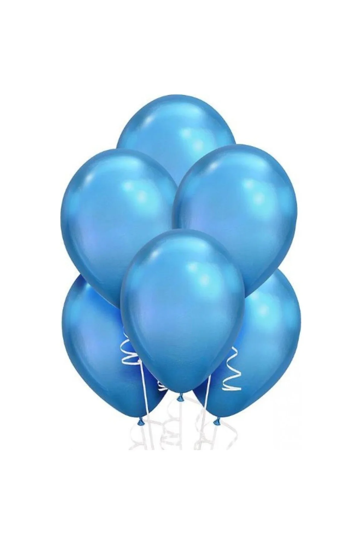Balon 100 Adet Metalize Balon Metalik Balon Mavi 16 Inç