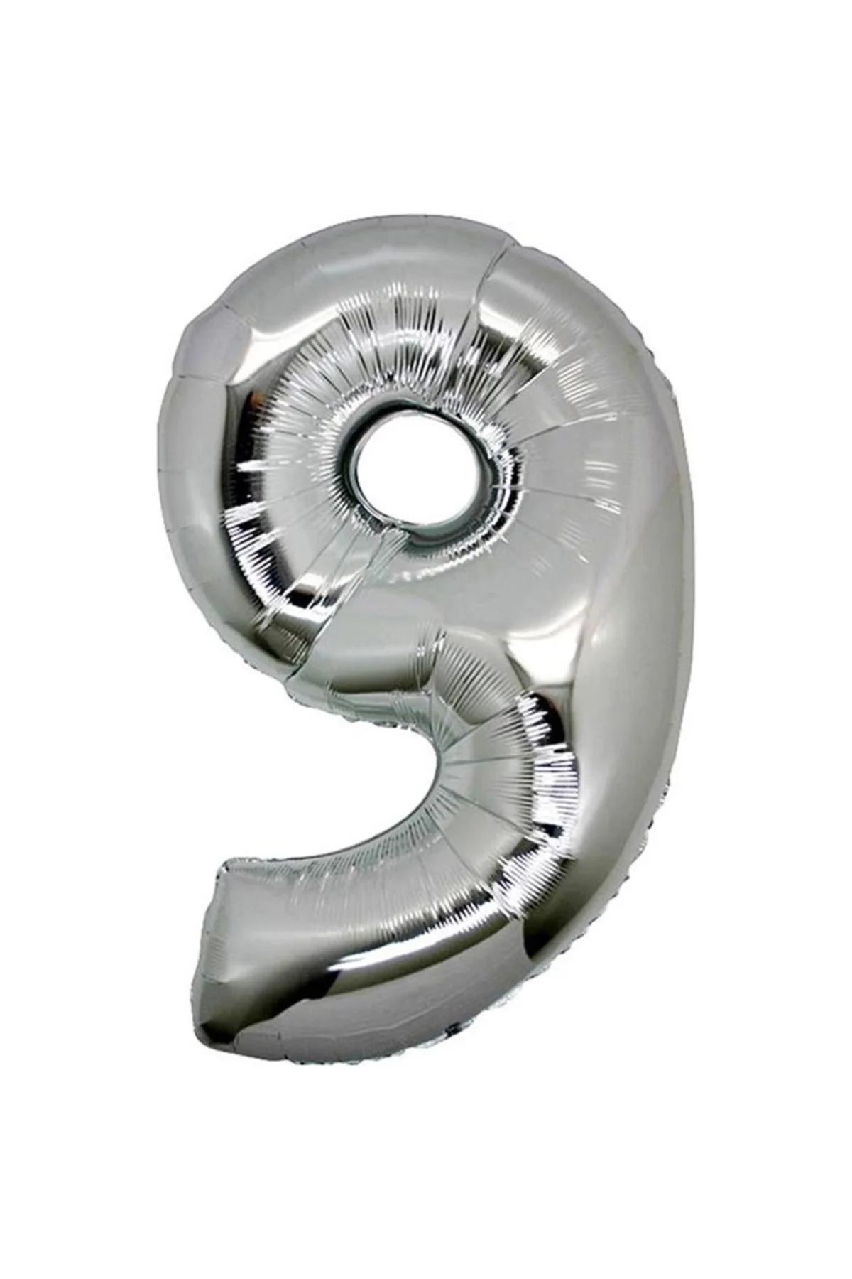 9 (gümüş) Rakam Folyo Balon - 90 Cm - Gümüş Folyo Rakam Balon