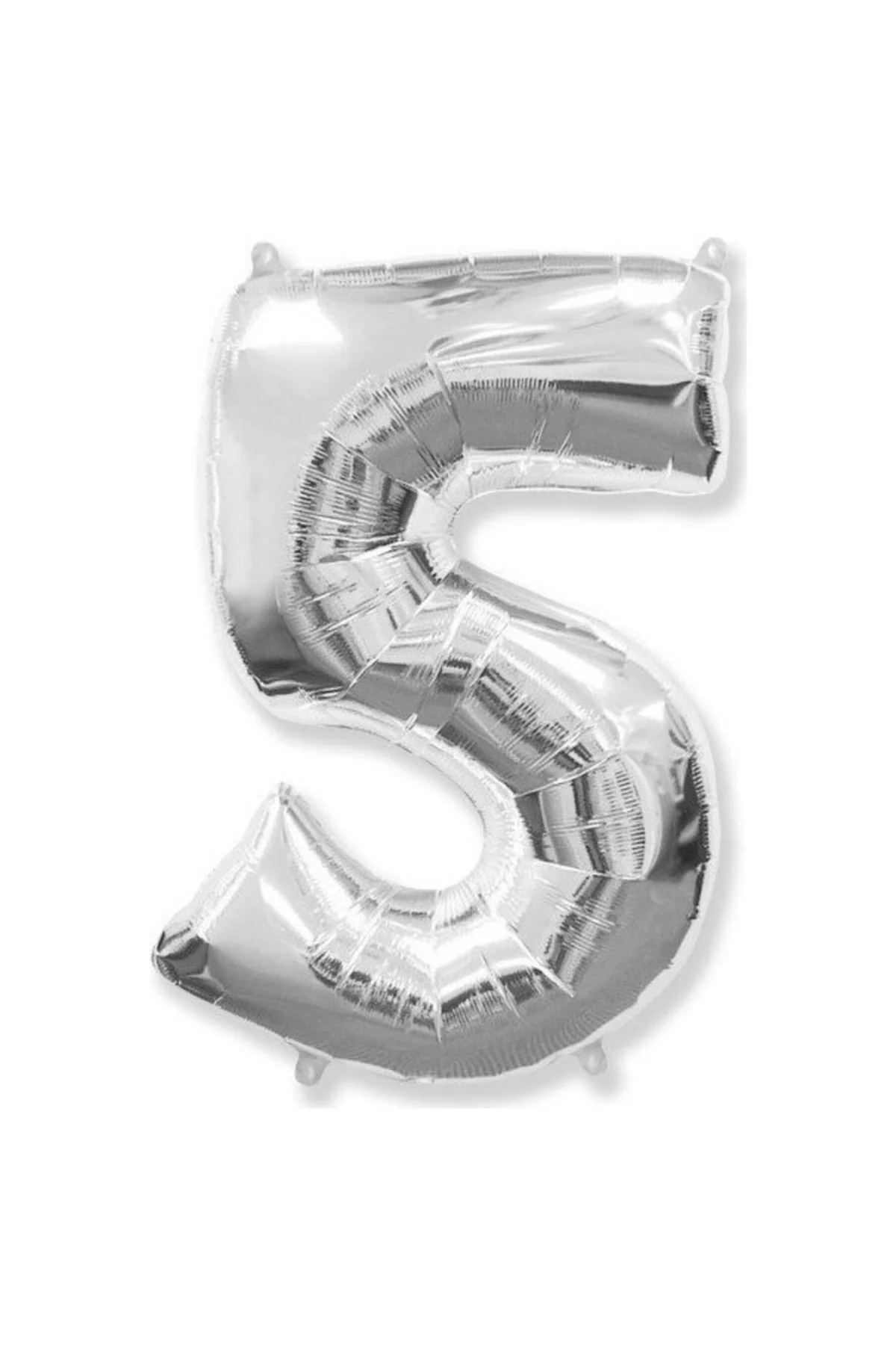 Parti Rakam Balon 5 Gümüş Folyo 100 Cm