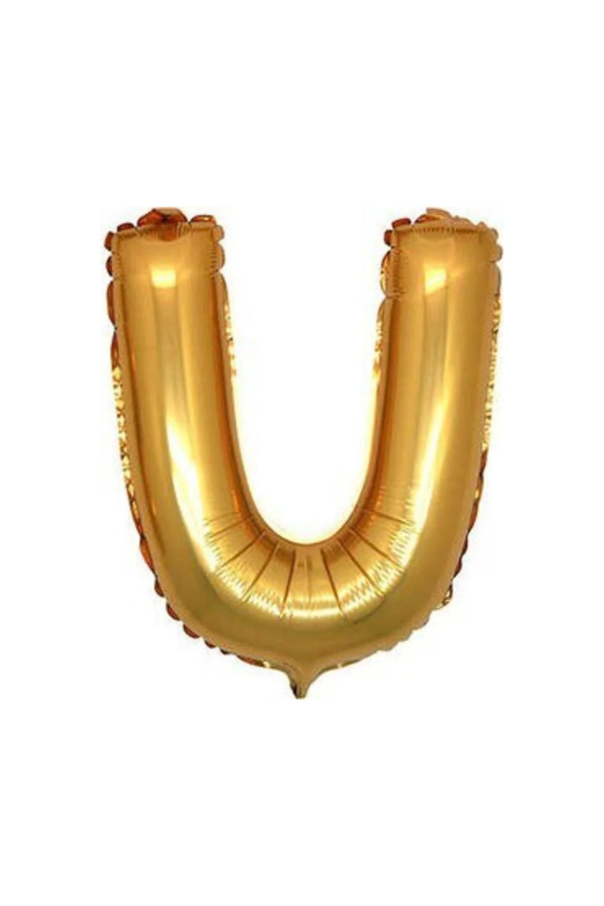 Gold Renk Folyo Balon U Harfli Helyum Balon 100 Cm Dev Boy
