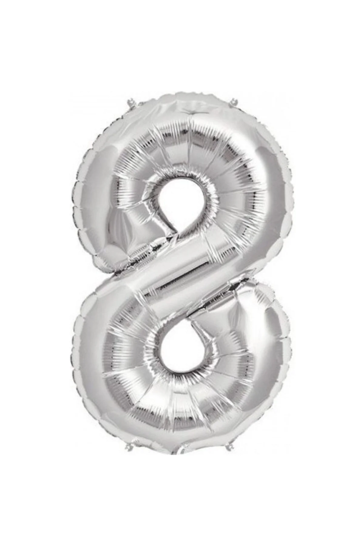 Balon Parti 8 Rakamı Gümüş Folyo Balon 102 Cm
