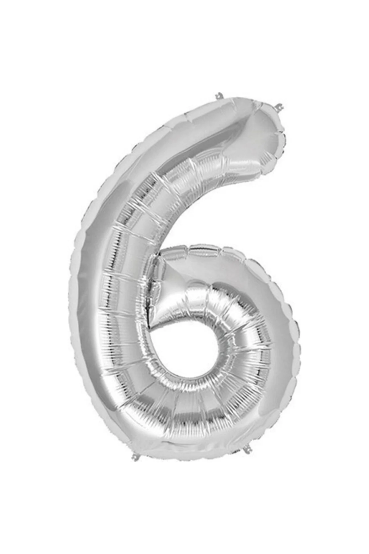 Rakam Folyo Balon 6 Rakamı Büyük Boy Balon Gümüş/gri 100cm