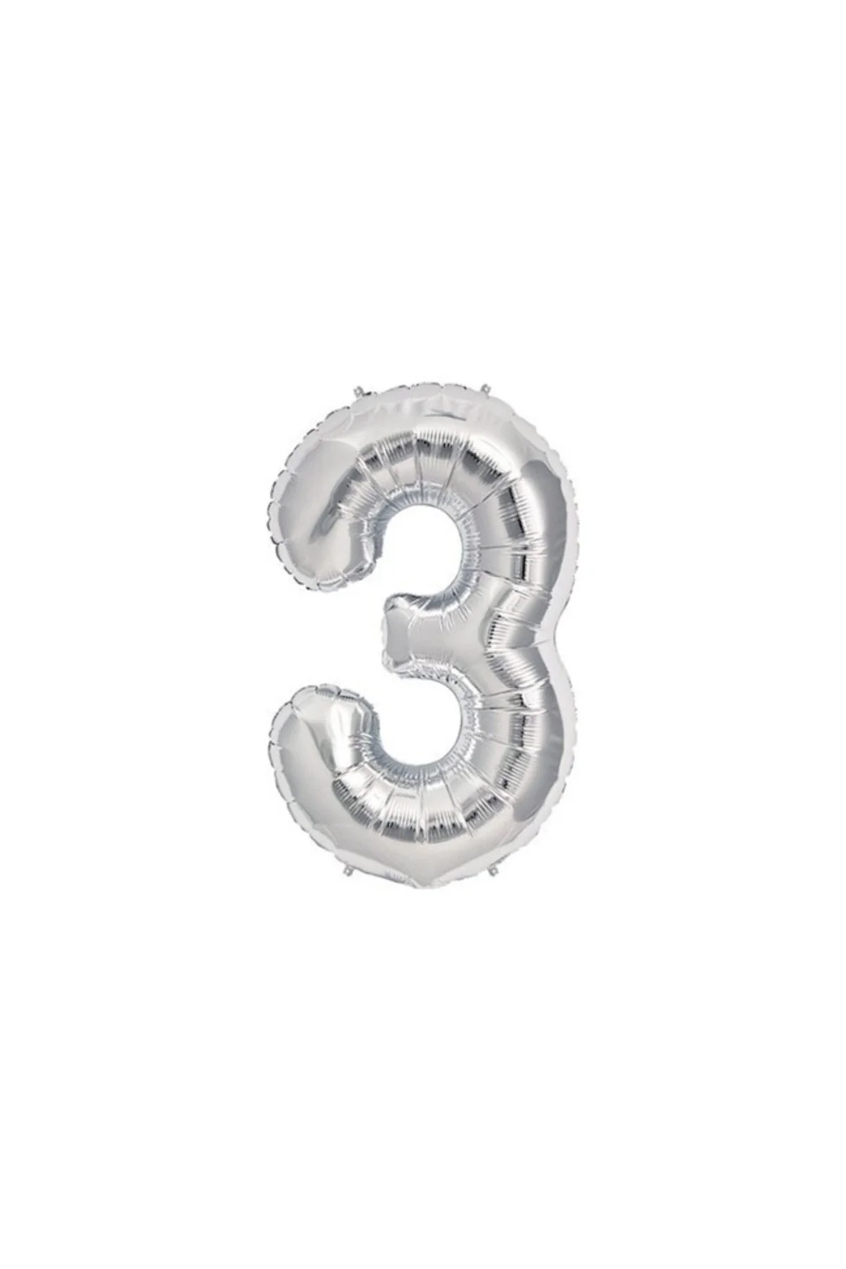 3 Rakamı Gümüş Rengi Folyo Balon 40 Inc 100 Cm