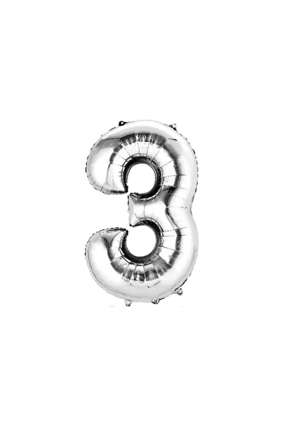 3 Rakam Folyo Gümüş Balon Küçük 35 Cm