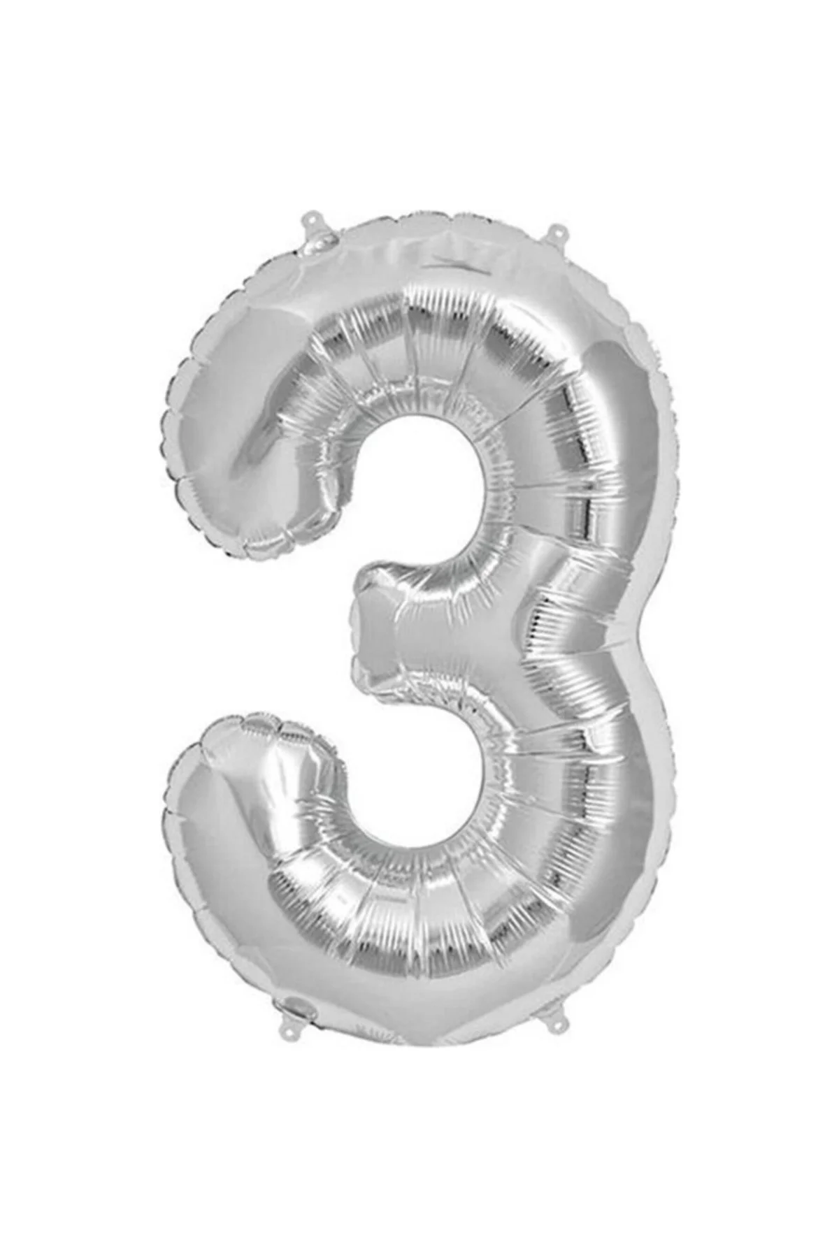 Balon Rakam Balon Folyo Orta Boy 75 Cm Gümüş 3