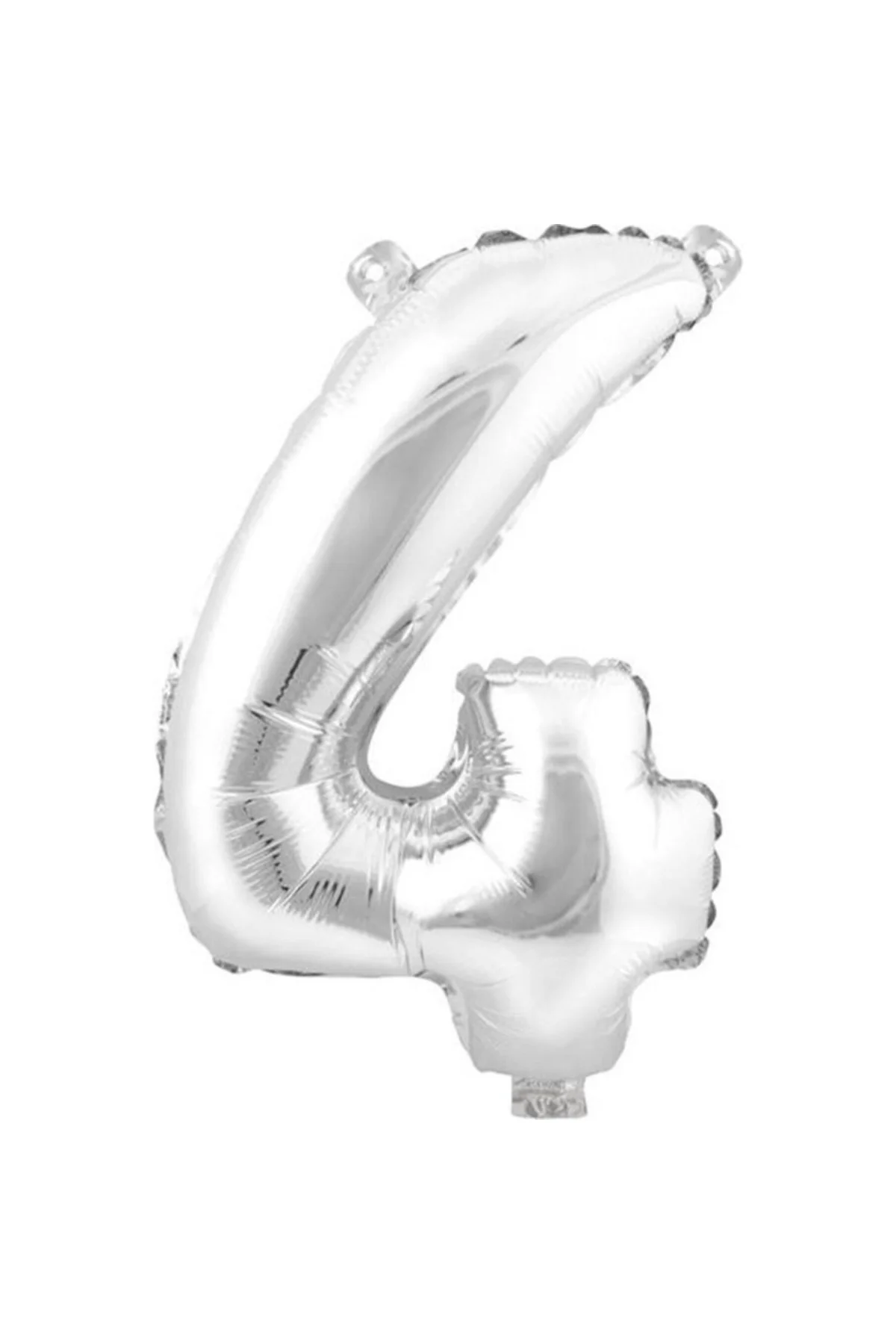 4 (gümüş) Rakam Folyo Balon - 90 Cm - Gümüş Folyo Rakam Balon