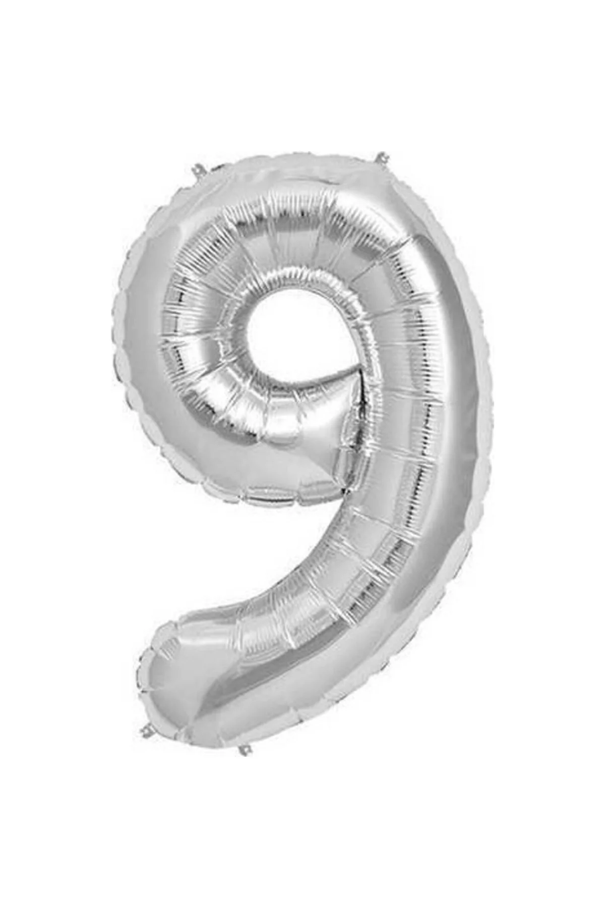 Gümüş Folyo Balon Sayılı Helyum Balon 100 Cm Dev Boy 9