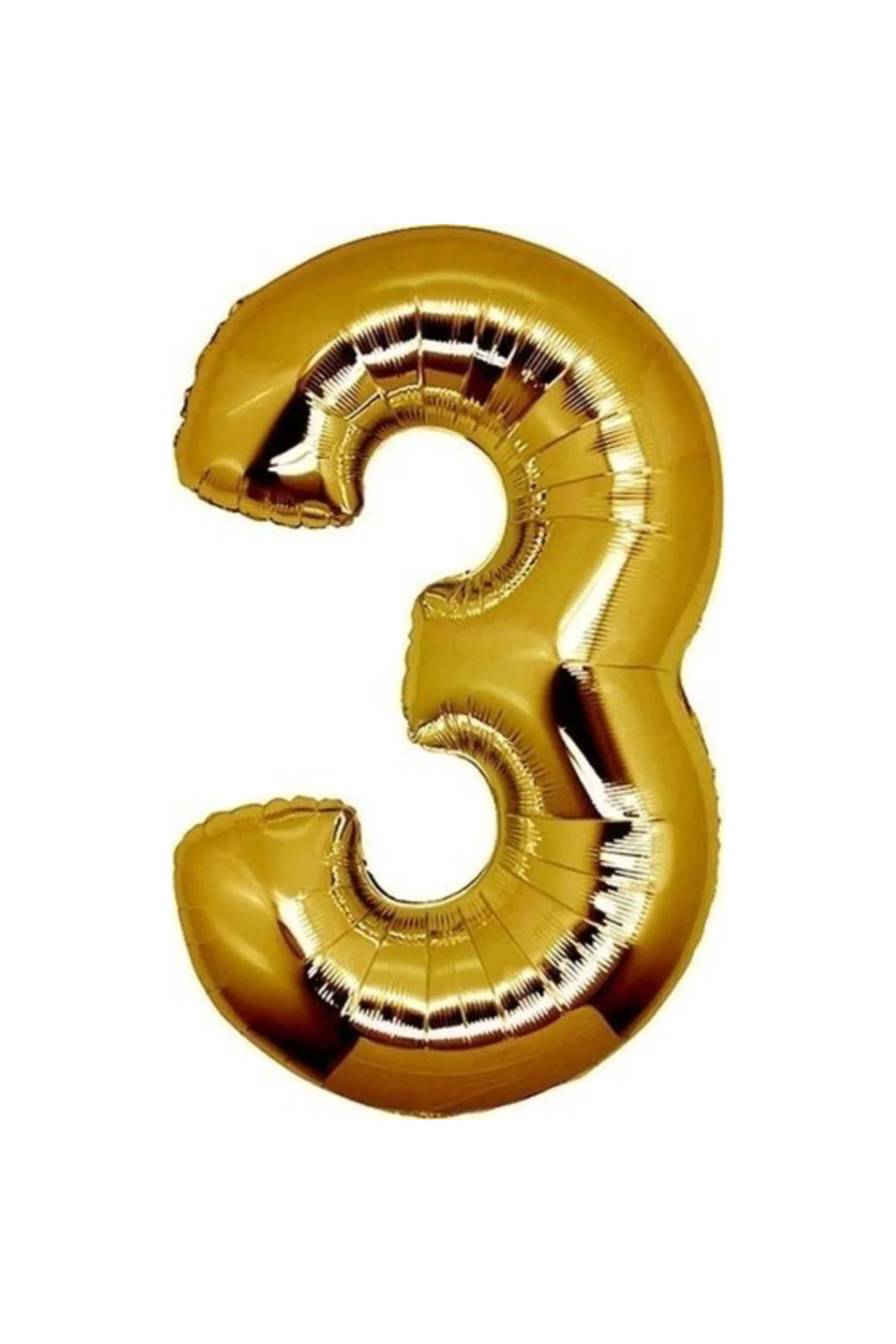 Balon Parti 3 Rakamı Altın Folyo Balon 102 Cm