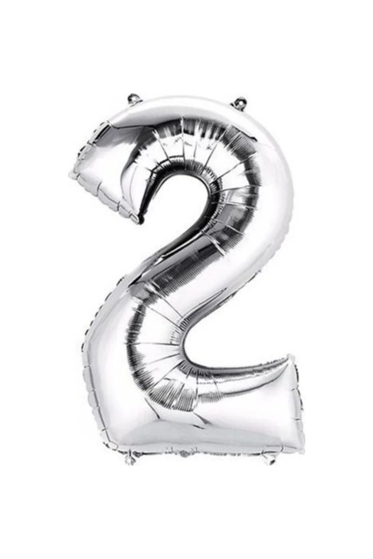 Balon Parti 2 Rakamı Gümüş Folyo Balon 102 Cm