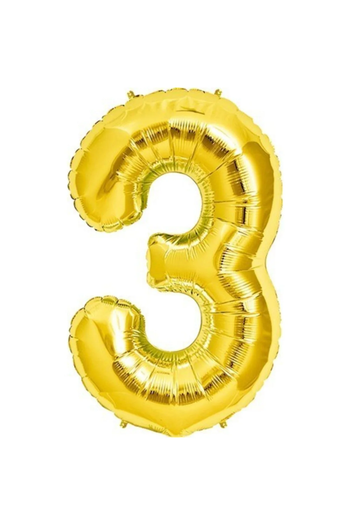 Rakam Folyo Balon 3 Rakamı Büyük Boy Balon Altın Sarısı /dore 100cm
