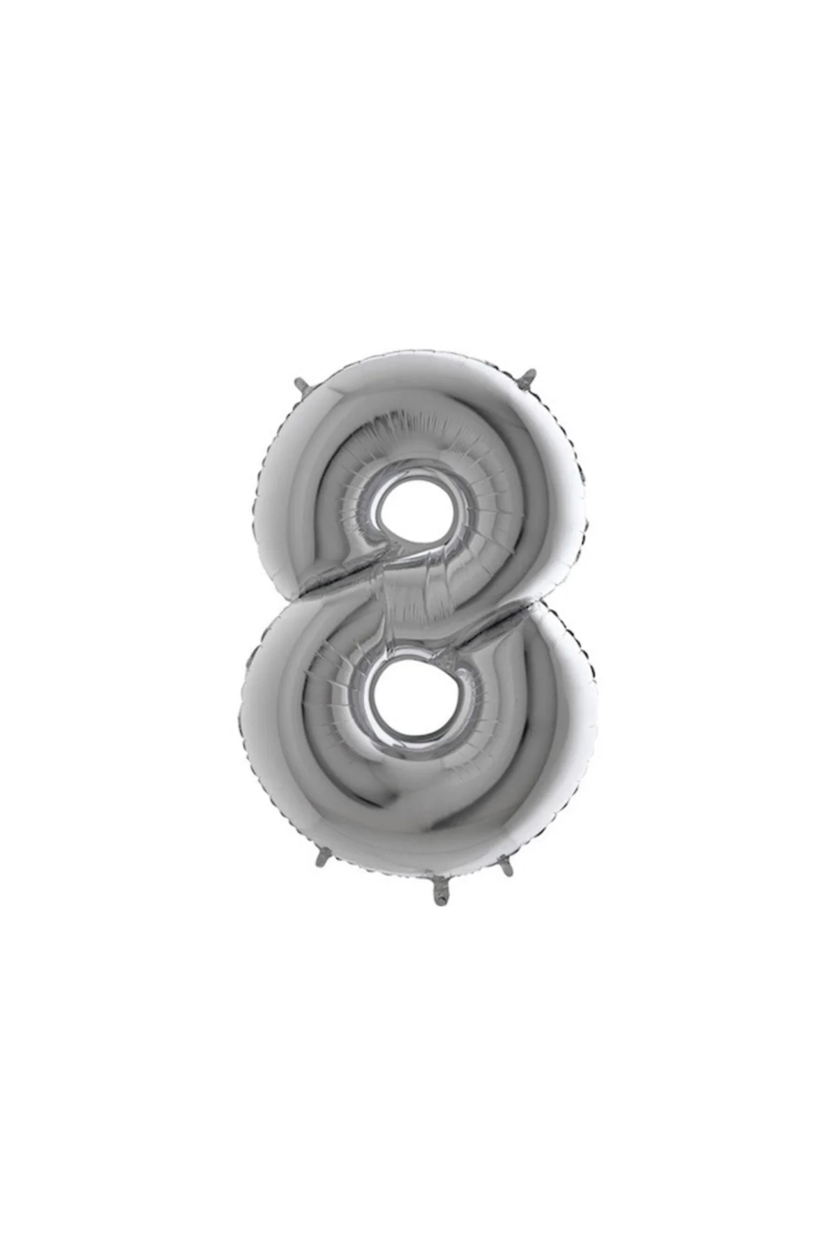 8 Rakamı Gümüş Rengi Folyo Balon 40 Inc 100 Cm