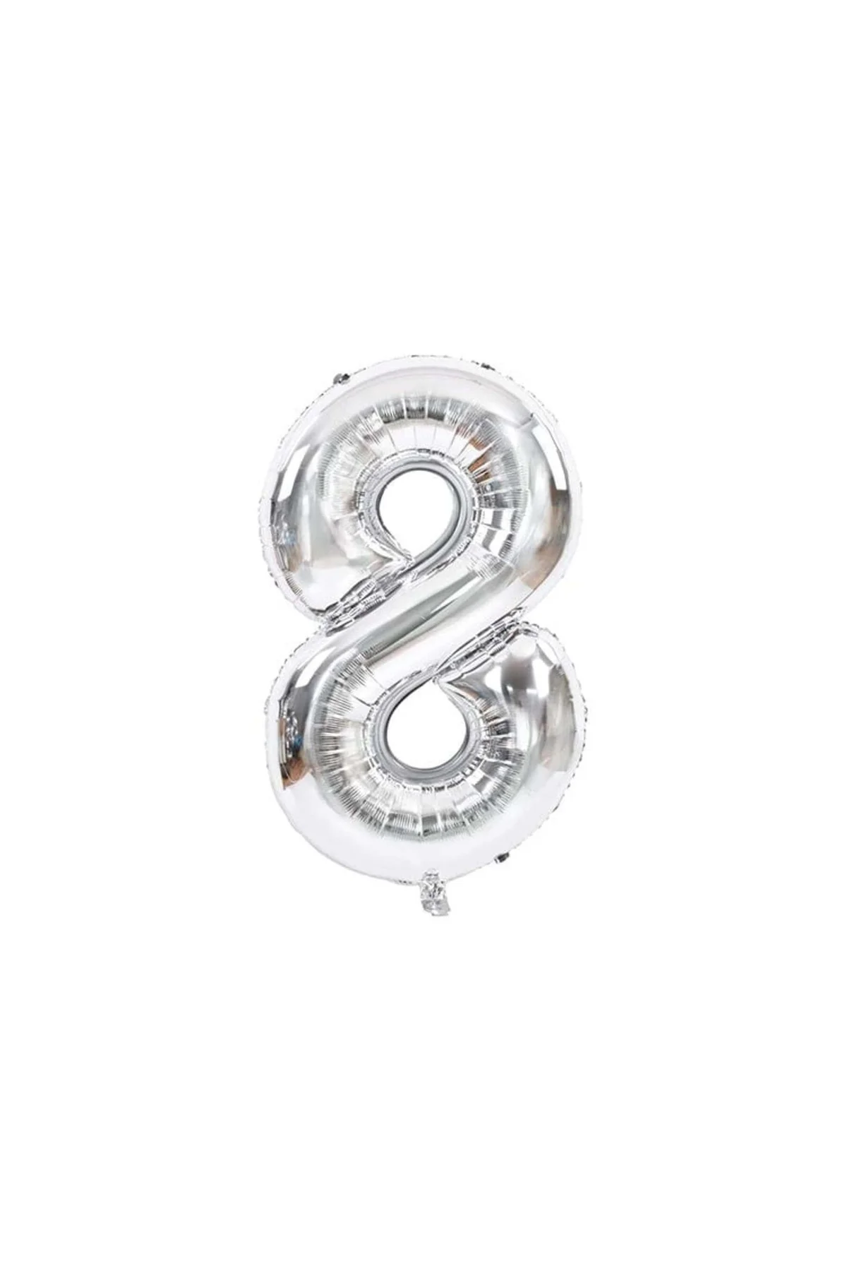 8 Rakam Folyo Gümüş Balon Küçük 35 Cm