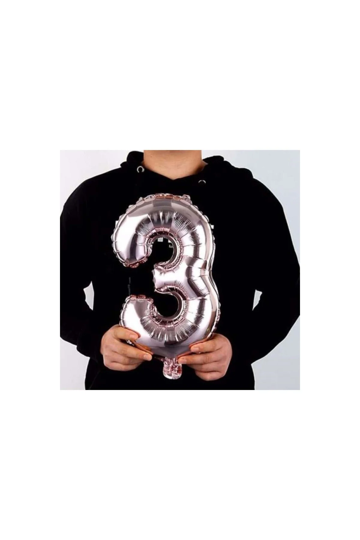 8 Rakam Folyo Gümüş Balon Küçük 35 Cm - PAZARIZ Görsel 4