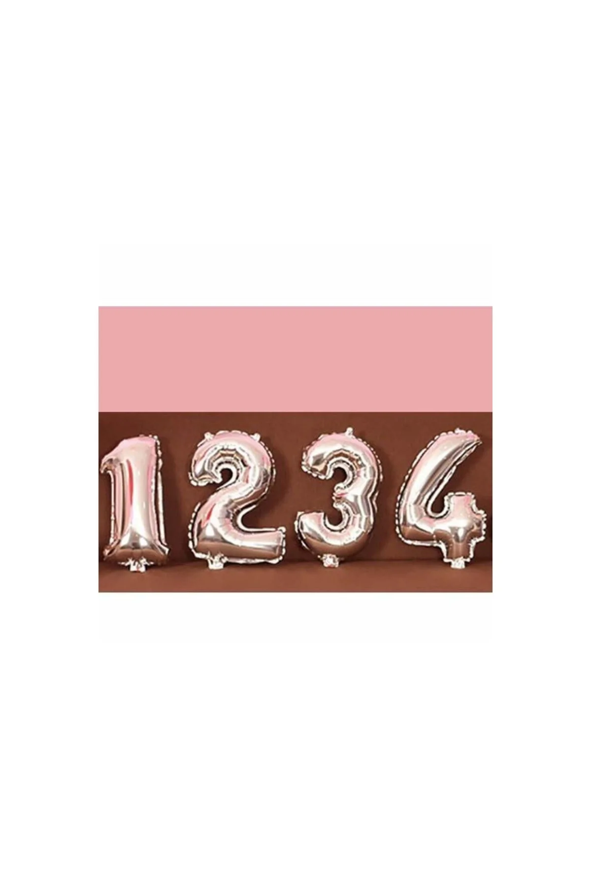 8 Rakam Folyo Gümüş Balon Küçük 35 Cm - PAZARIZ Görsel 3
