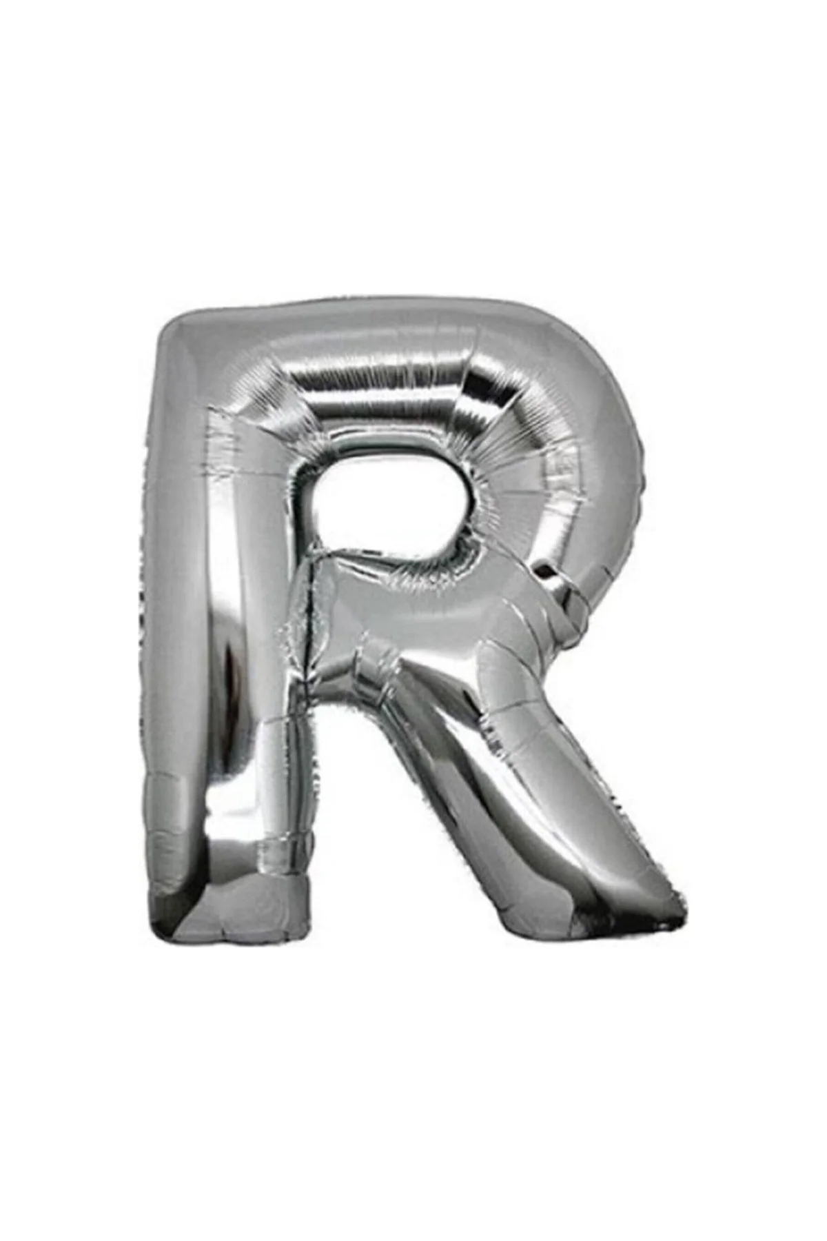 R (silver) Harf Folyo Balon - 90 Cm - Gümüş Folyo Harf Balon