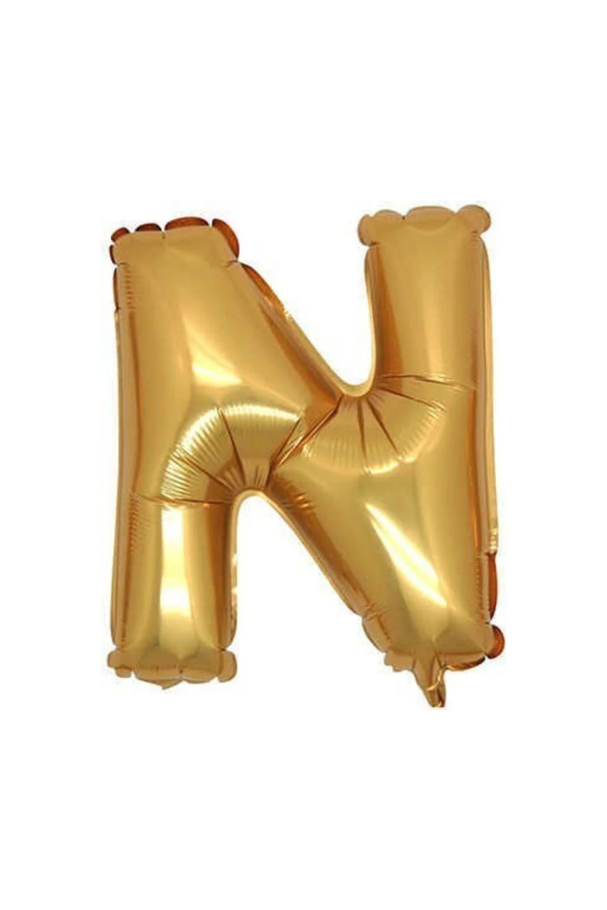 Gold Renk Folyo Balon N Harfli Helyum Balon 100 Cm Dev Boy
