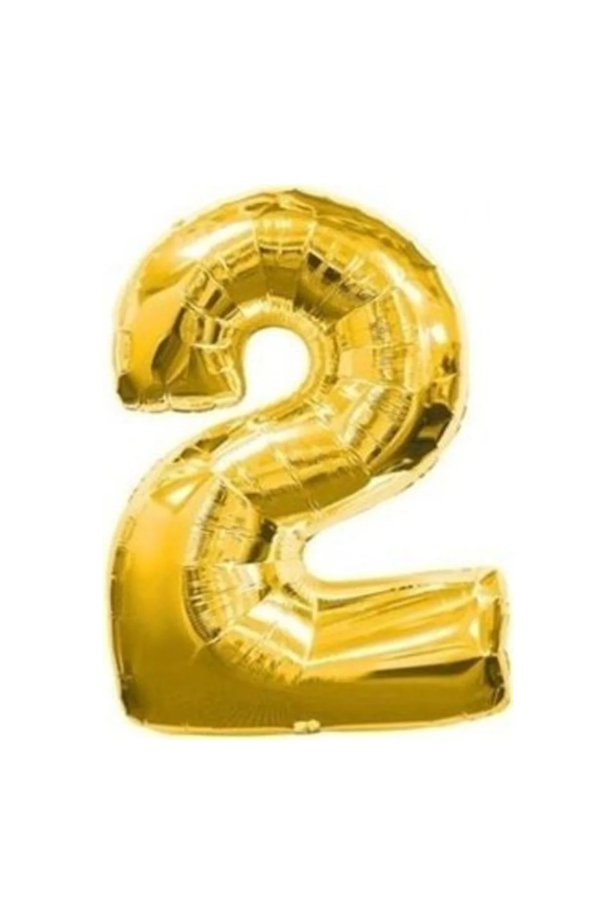 2 Adet Rakam Folyo Balon 2 Rakamı Büyük Boy Balon Altın Sarısı