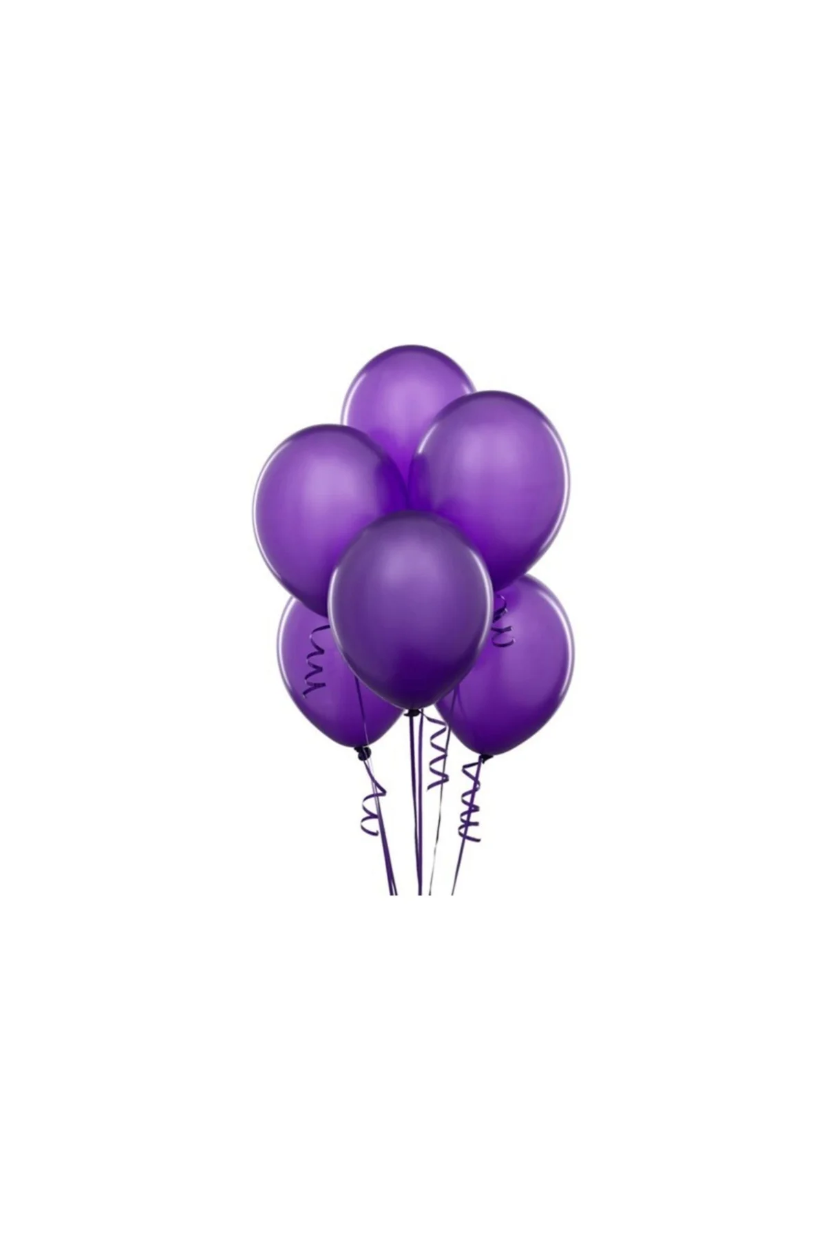 Mor Balon Metalik Renk 15 Adet, Metalik Mor Balon