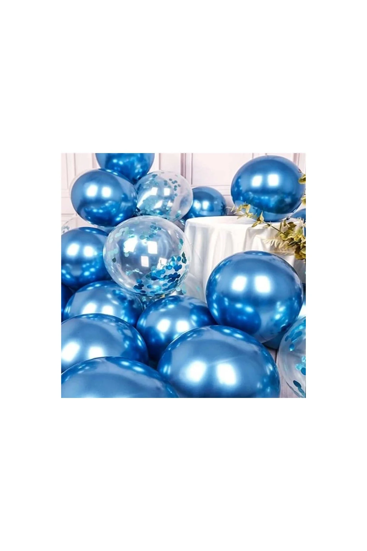 Mavi Renk Krom Balon 10 Adet - PAZARIZ Görsel 3