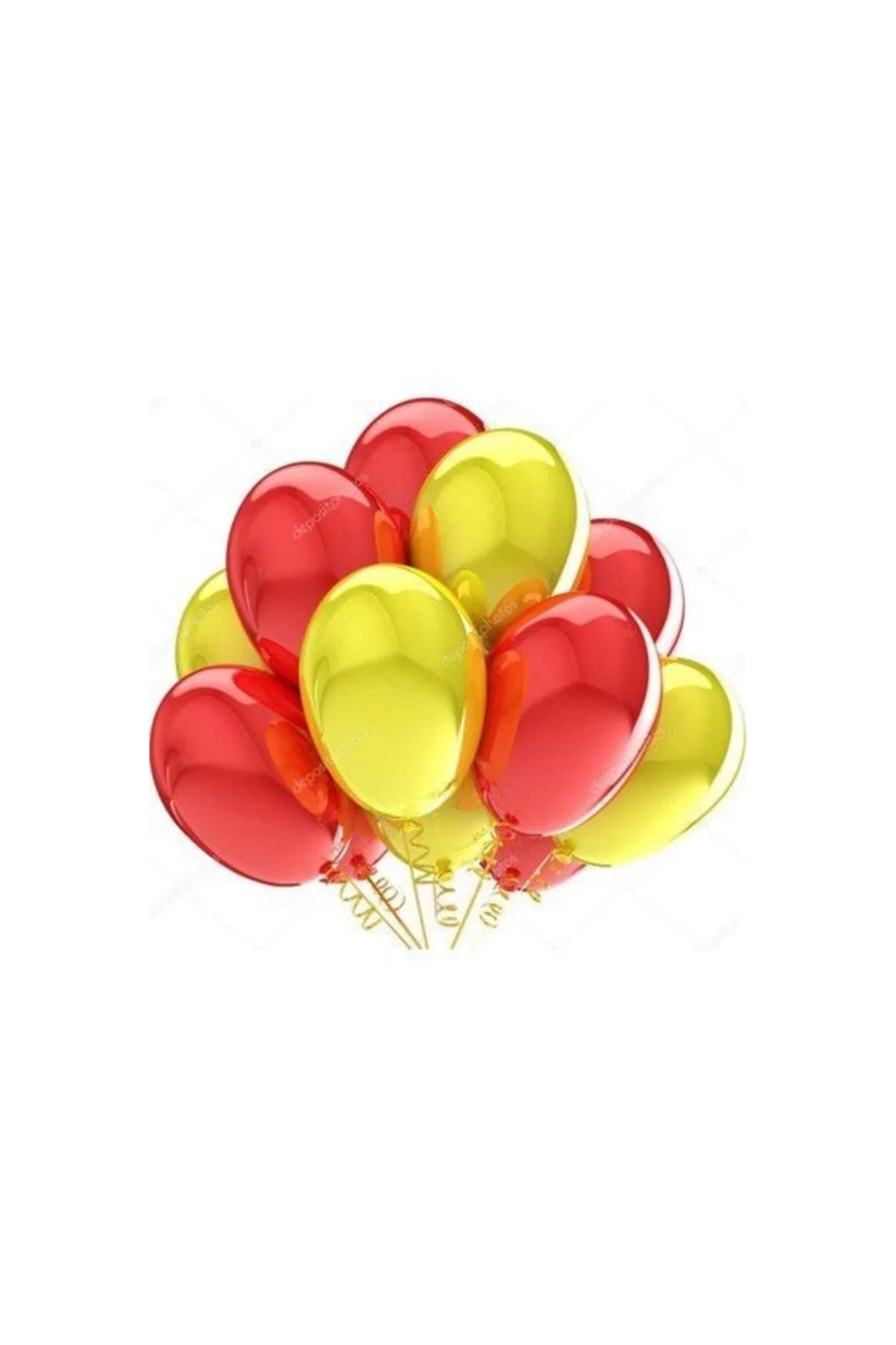 30 Adet Metalik Sarı, Kırmızı Balon Konsepti-uçan-güzel Balon