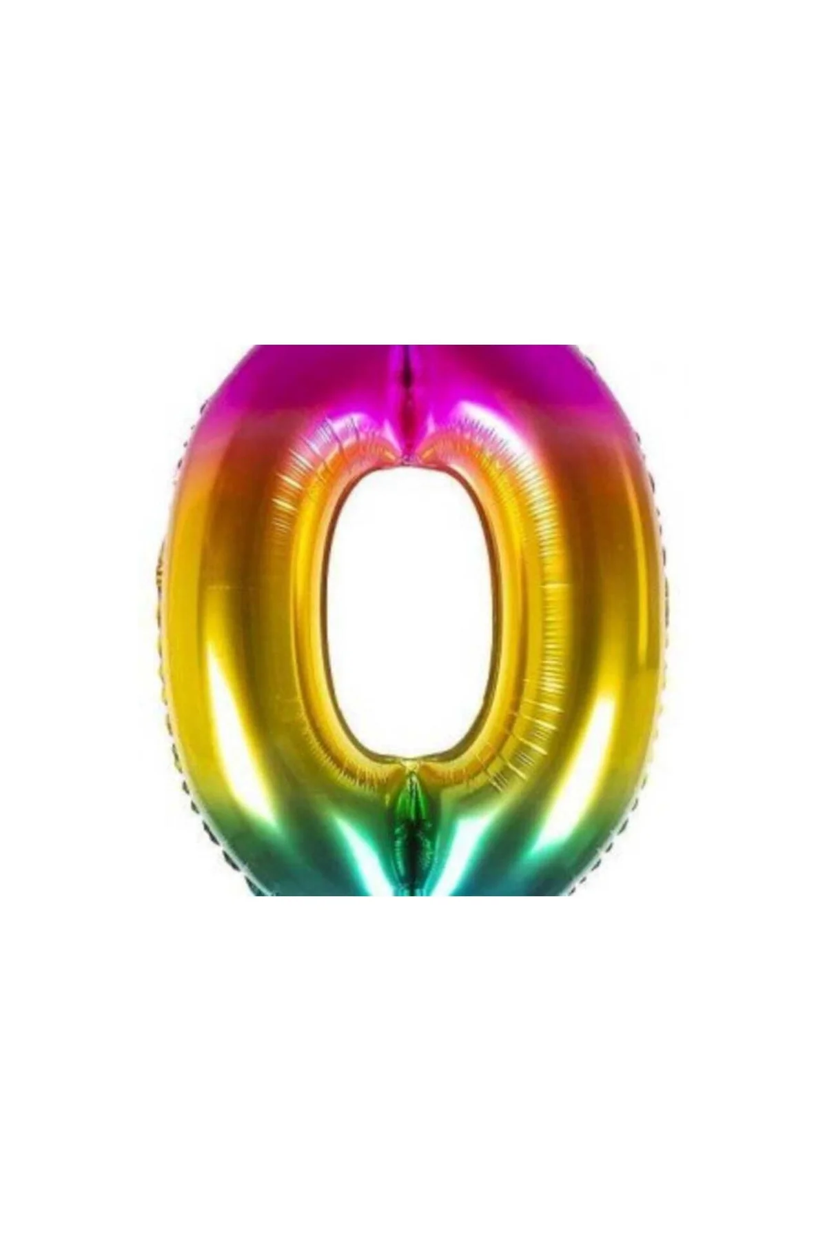 0 Rakam Gökkuşağı Folyo Balon 40