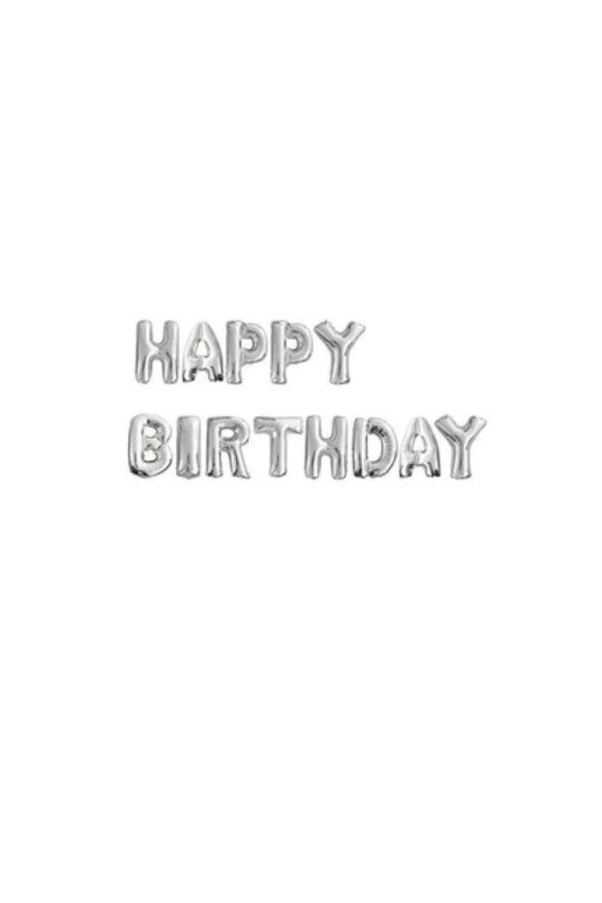 Happy Birthday Gümüş Harf Folyo Balon Set - PAZARIZ Görsel 2