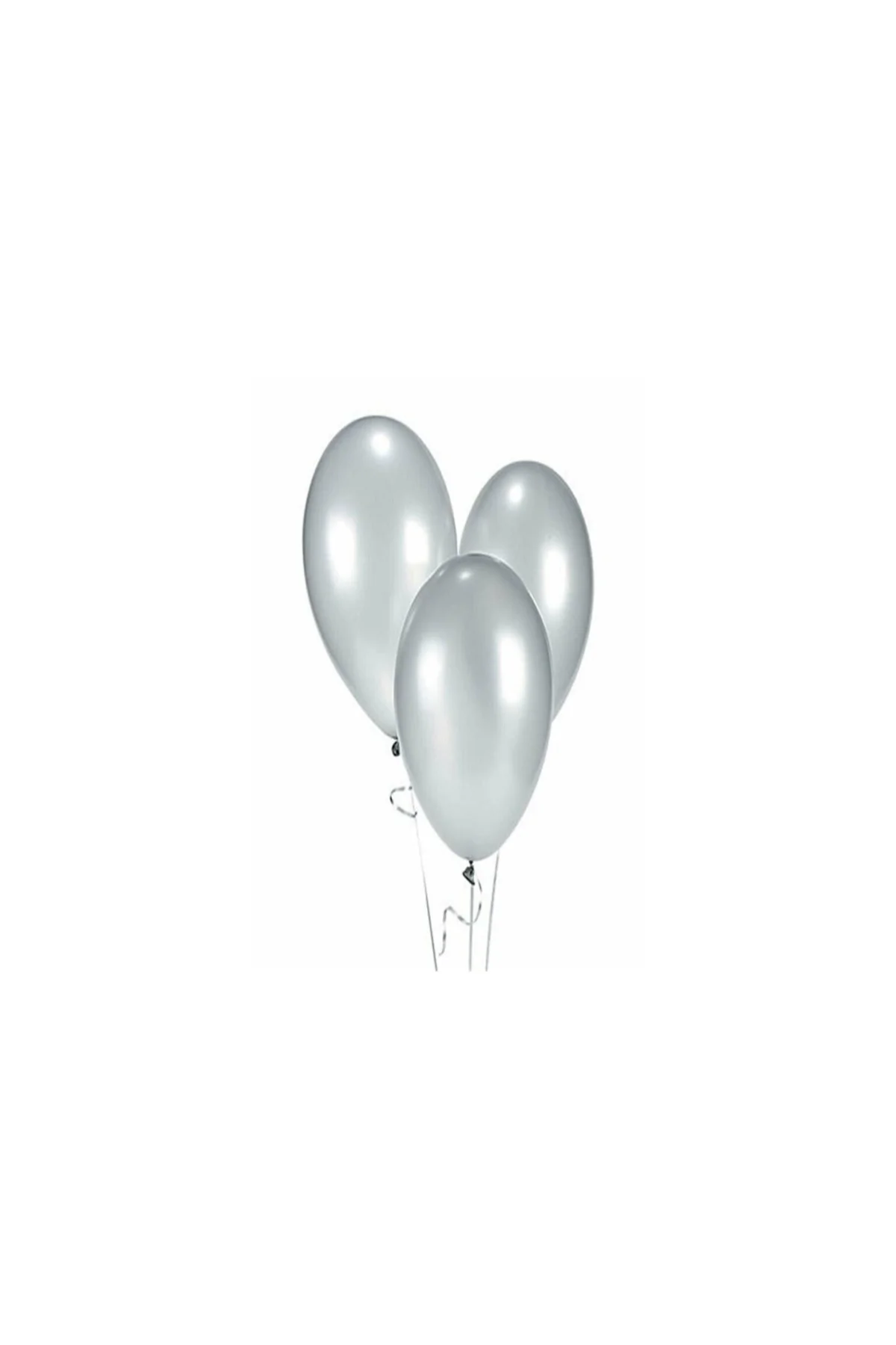 25 Adet Metalik Sedefli Parlak Gümüş Gri Balon (helyumla Uçan) - PAZARIZ Görsel 2