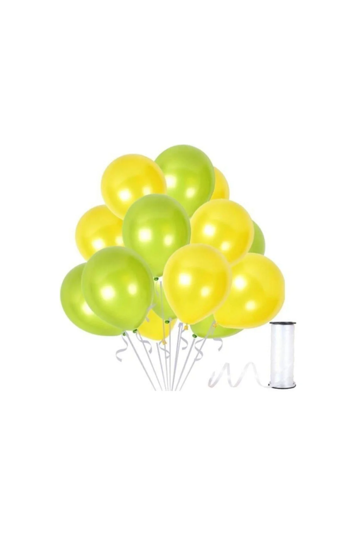 Sarı-fıstık Yeşili Metalik Sedefli Balon 30 Adet