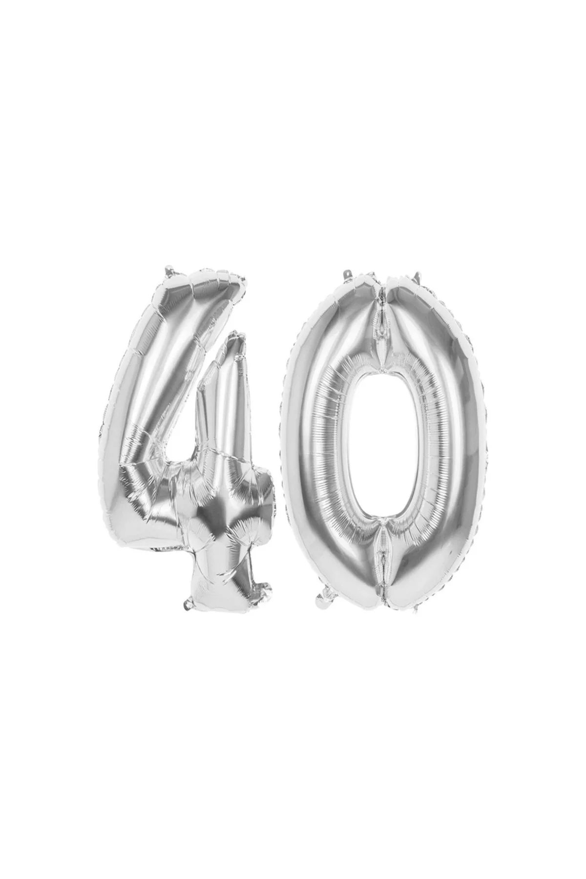 40.yaş Folyo Balon Seti Gümüş 100 Cm