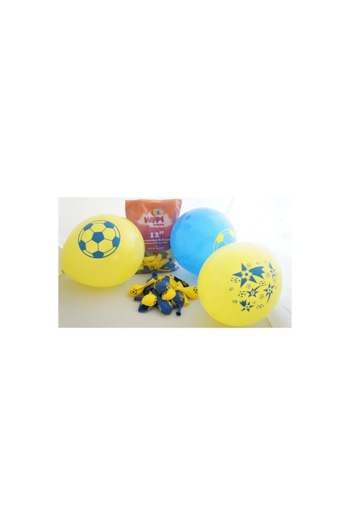 Sarı Lacivert Baskılı Balon 10 Adet - PAZARIZ Görsel 2