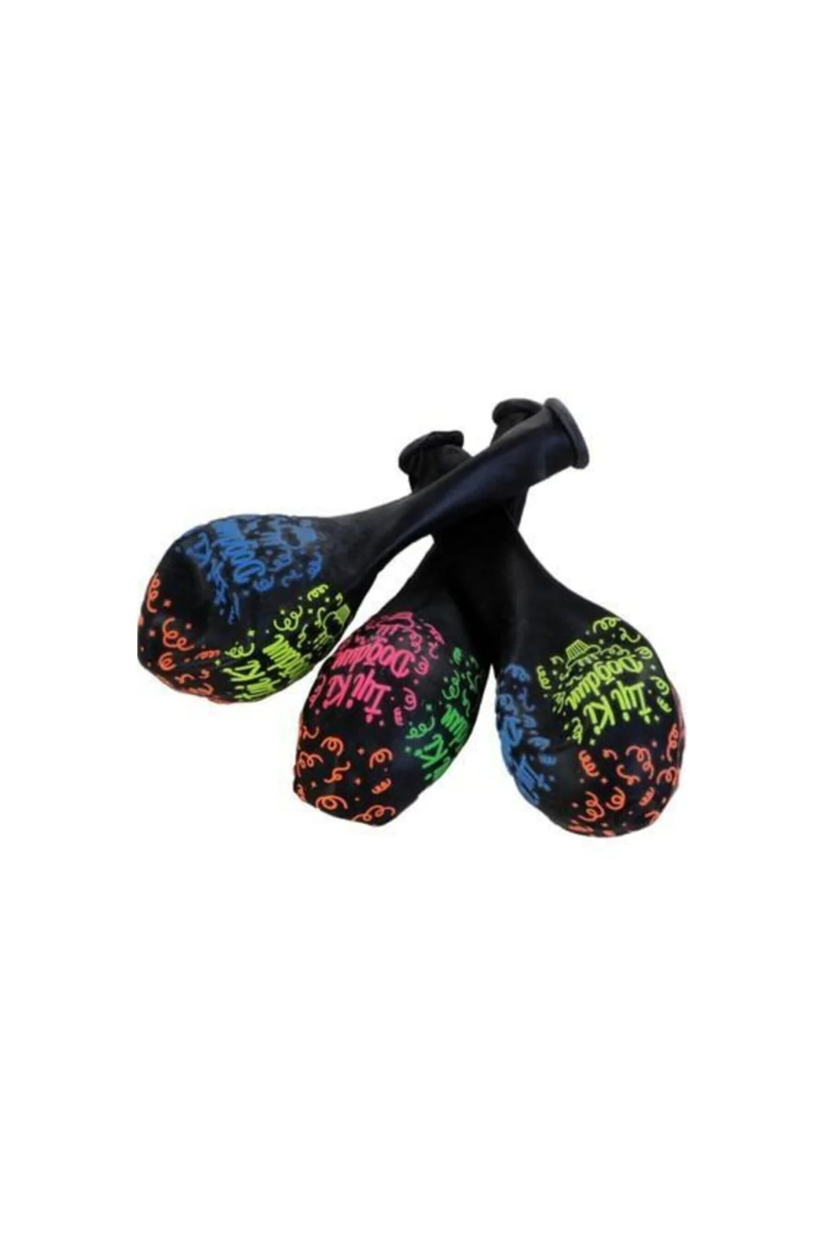 Neon Baskılı Iyi Ki Doğdun 12" Siyah Balon 10lu Pkt - PAZARIZ Görsel 3