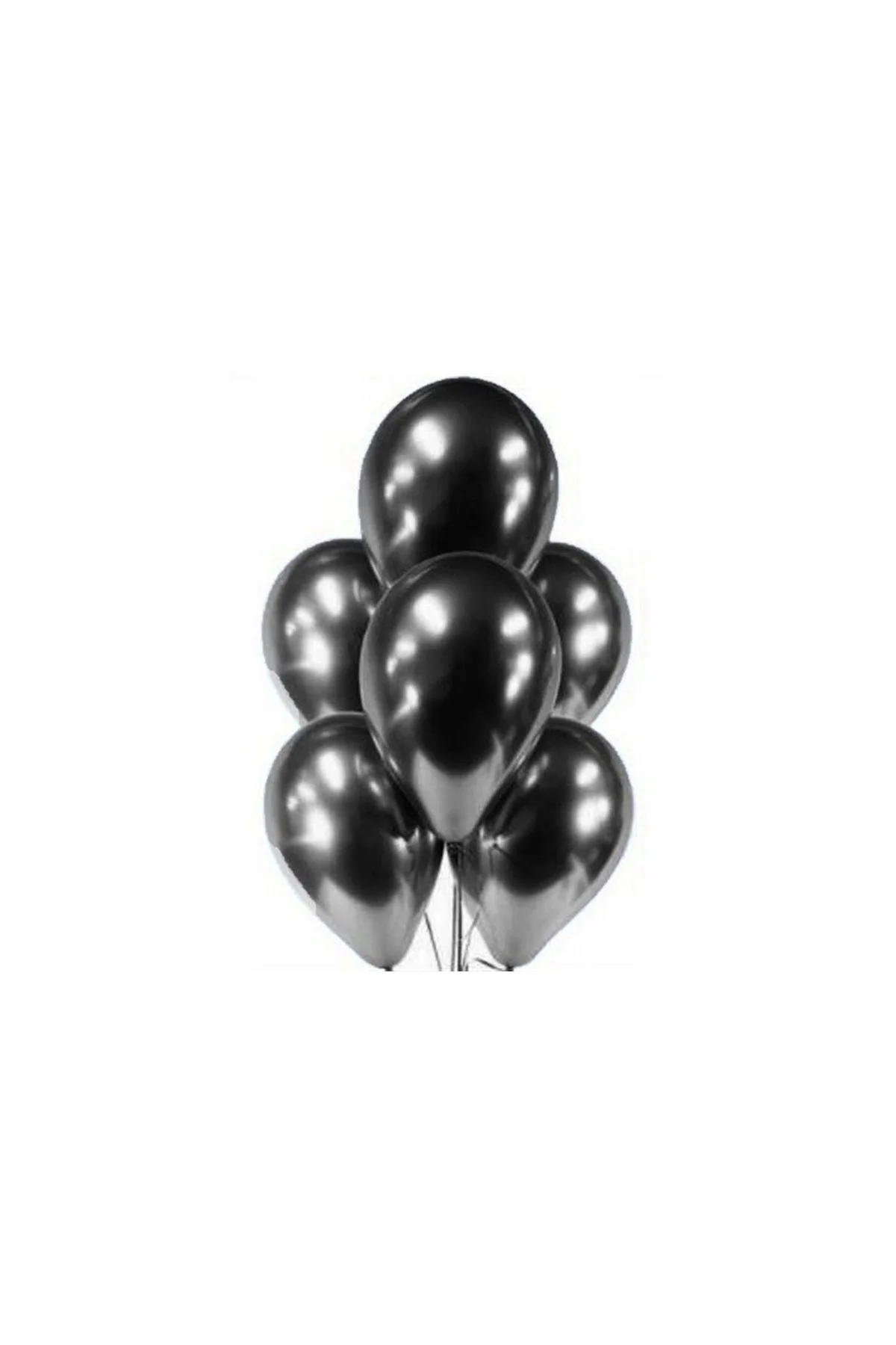 Siyah Krom Balon 10 Adet