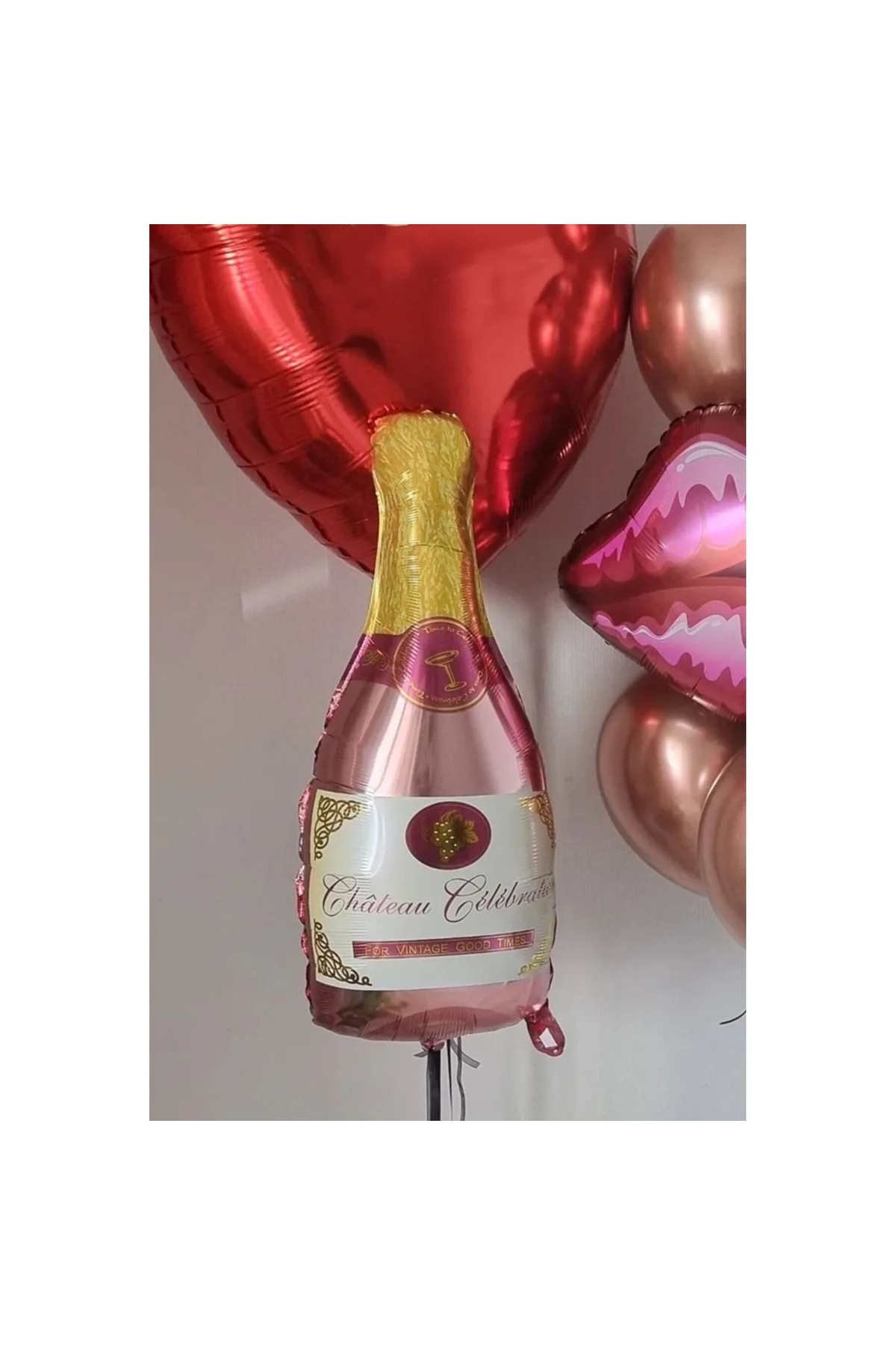 Rose Gold Şampanya Şişesi Şekilli Folyo Balon - PAZARIZ Görsel 4
