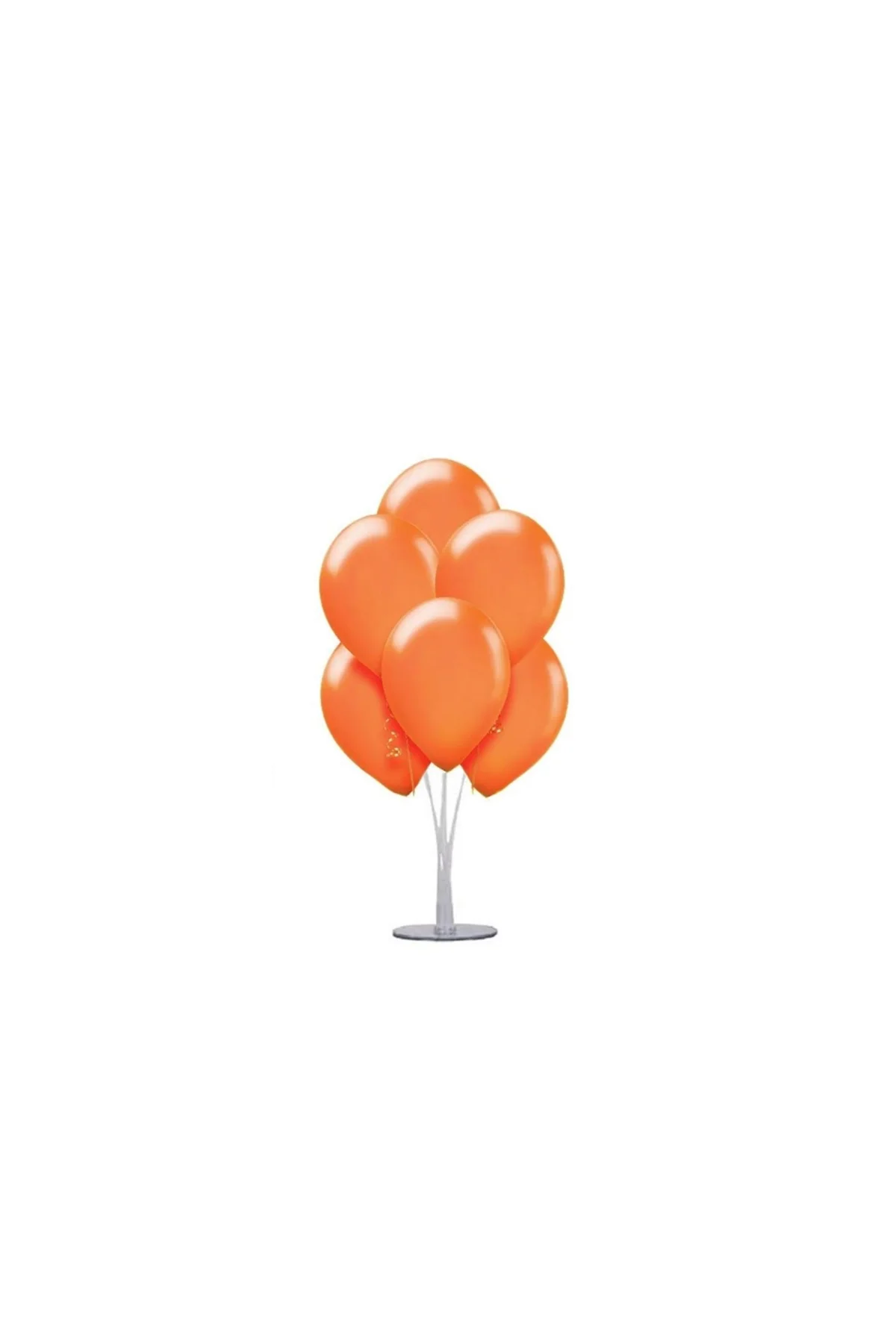 1 Adet 7 Balonlu Metalik Turuncu Ayaklı Balon Standı