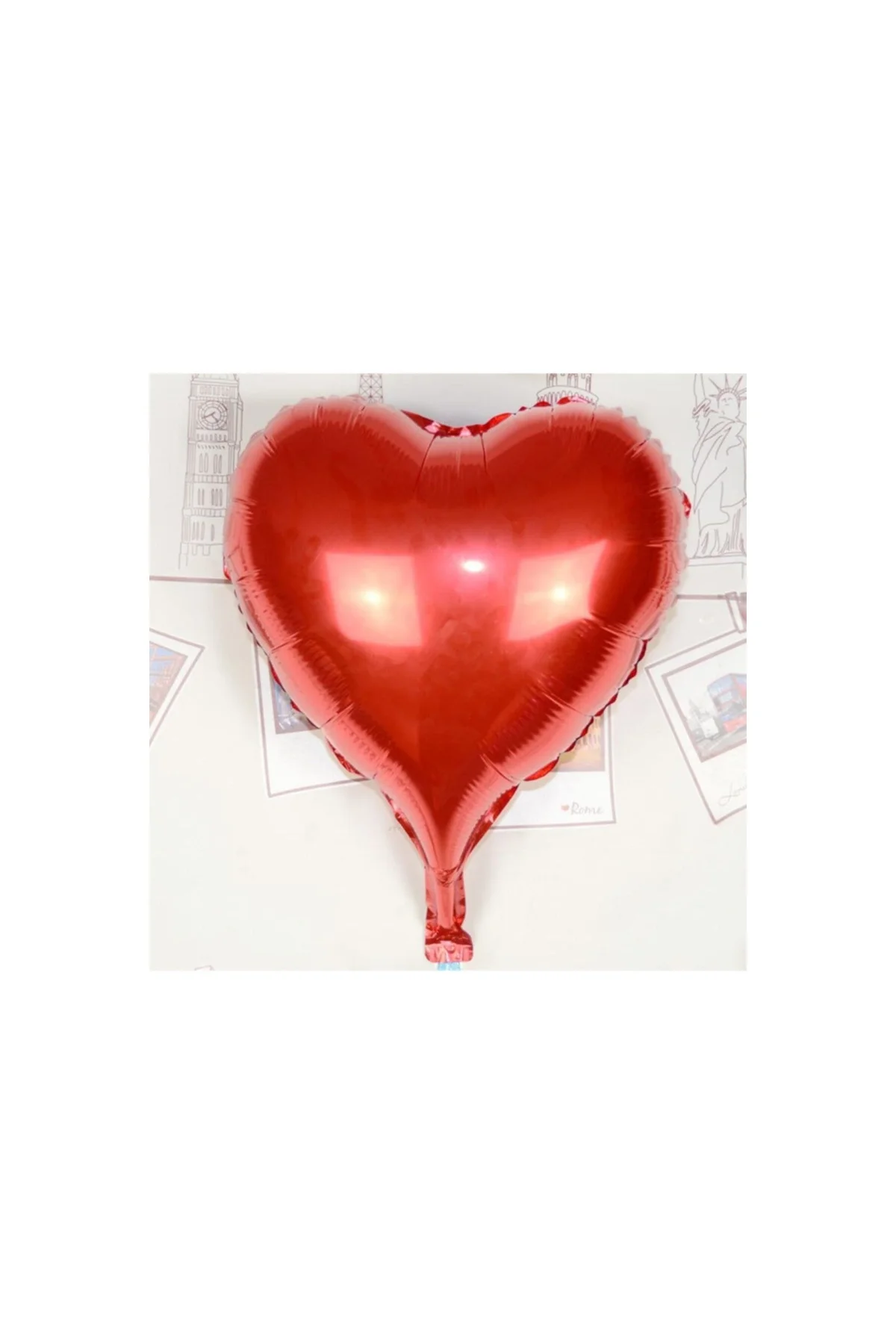 Kalp Uçan Balon Folyo Kırmızı 80 Cm 32 Inç