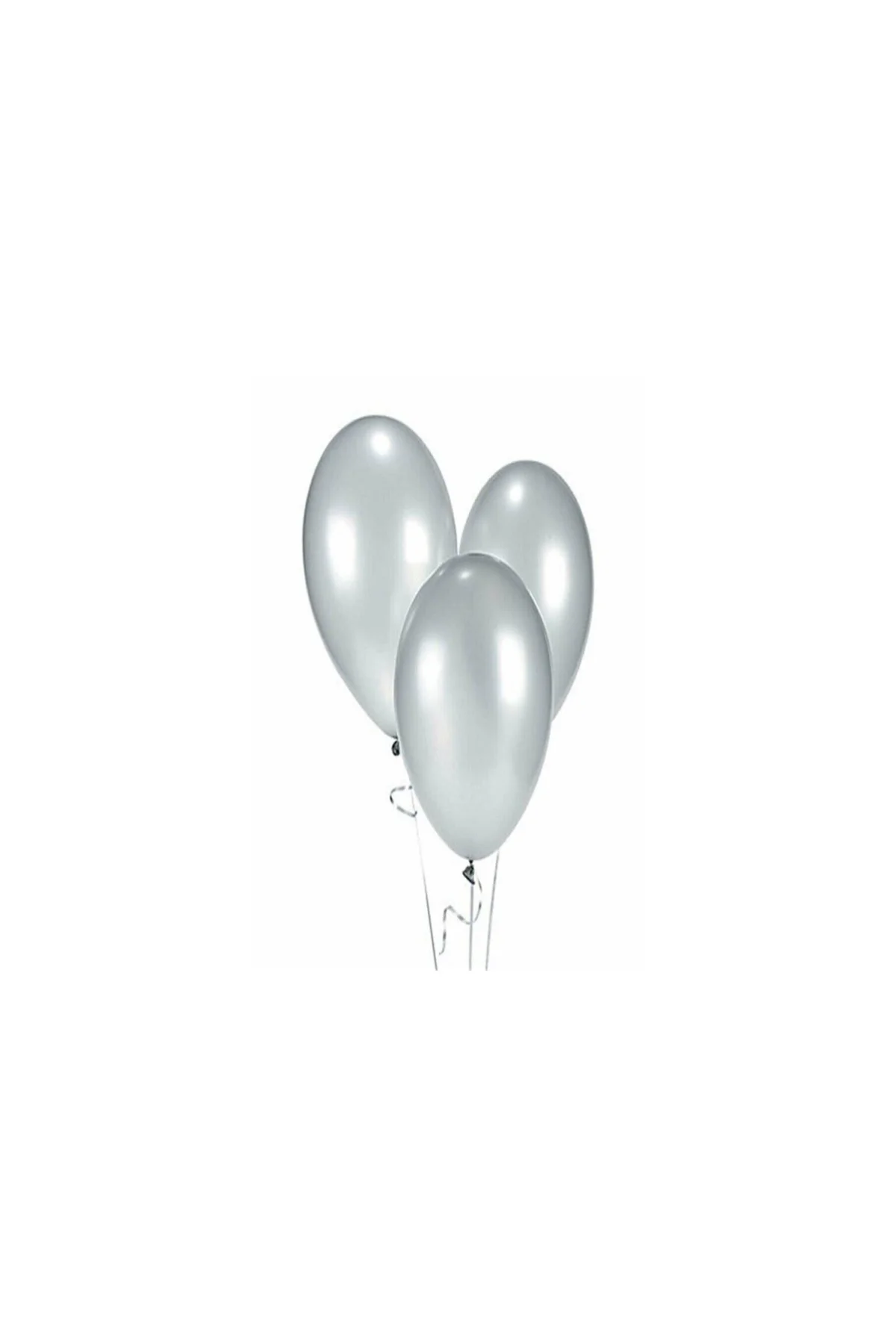 25 Adet Metalik Sedefli Parlak Gümüş Gri Balon (helyumla Uçan) - PAZARIZ Görsel 2