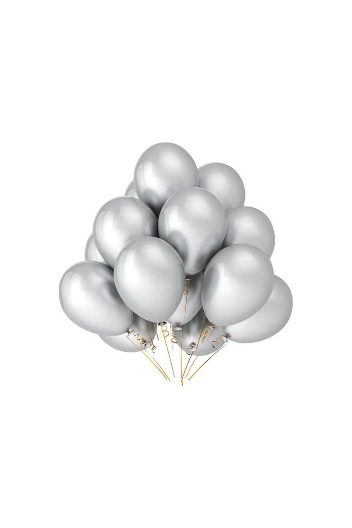 Parti Metalik Gümüş Balon 20'li
