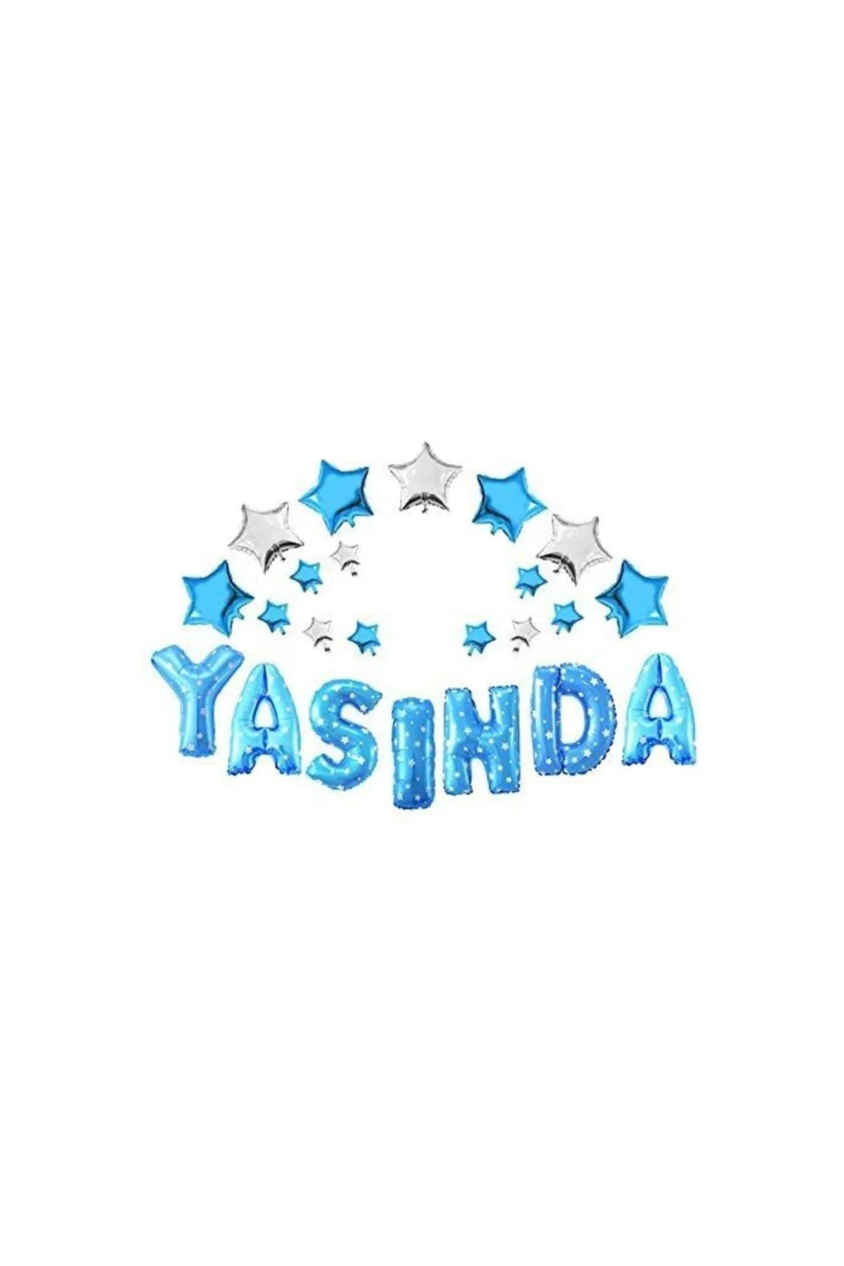 Yıldızlı Mavi Yaşında Balon Yaşında Doğum Günü Balonu Yaşında Balon Mavi Yıldız
