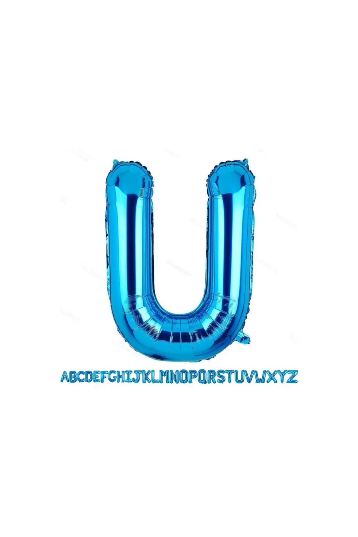 1 Metre Mavi U Harfi Folyo Harf Balon Mavi U Harf Folyo Balon U Harf Blue Colors
