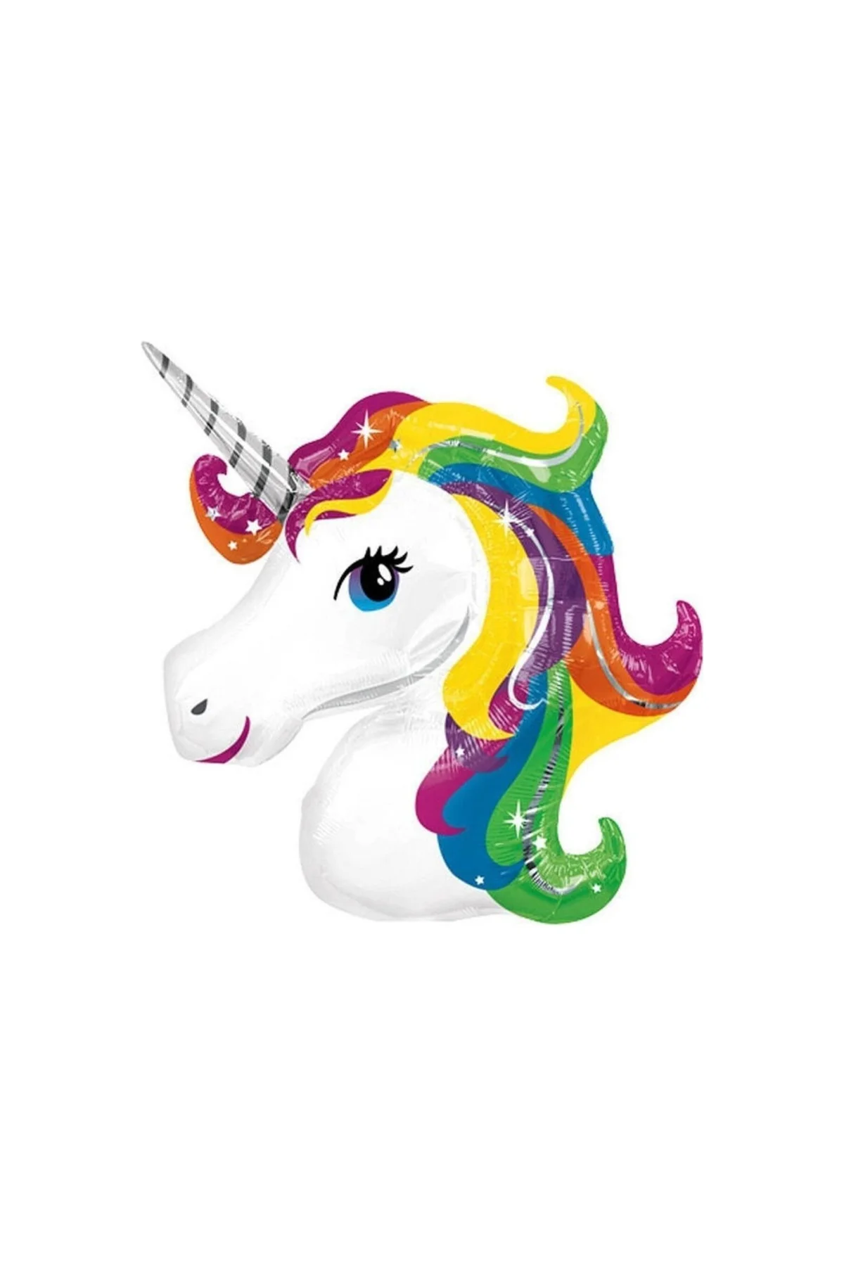Renkli Unicorn Folyo Balon Büyük Boy Helyum Uyumlu 92x126 Cm