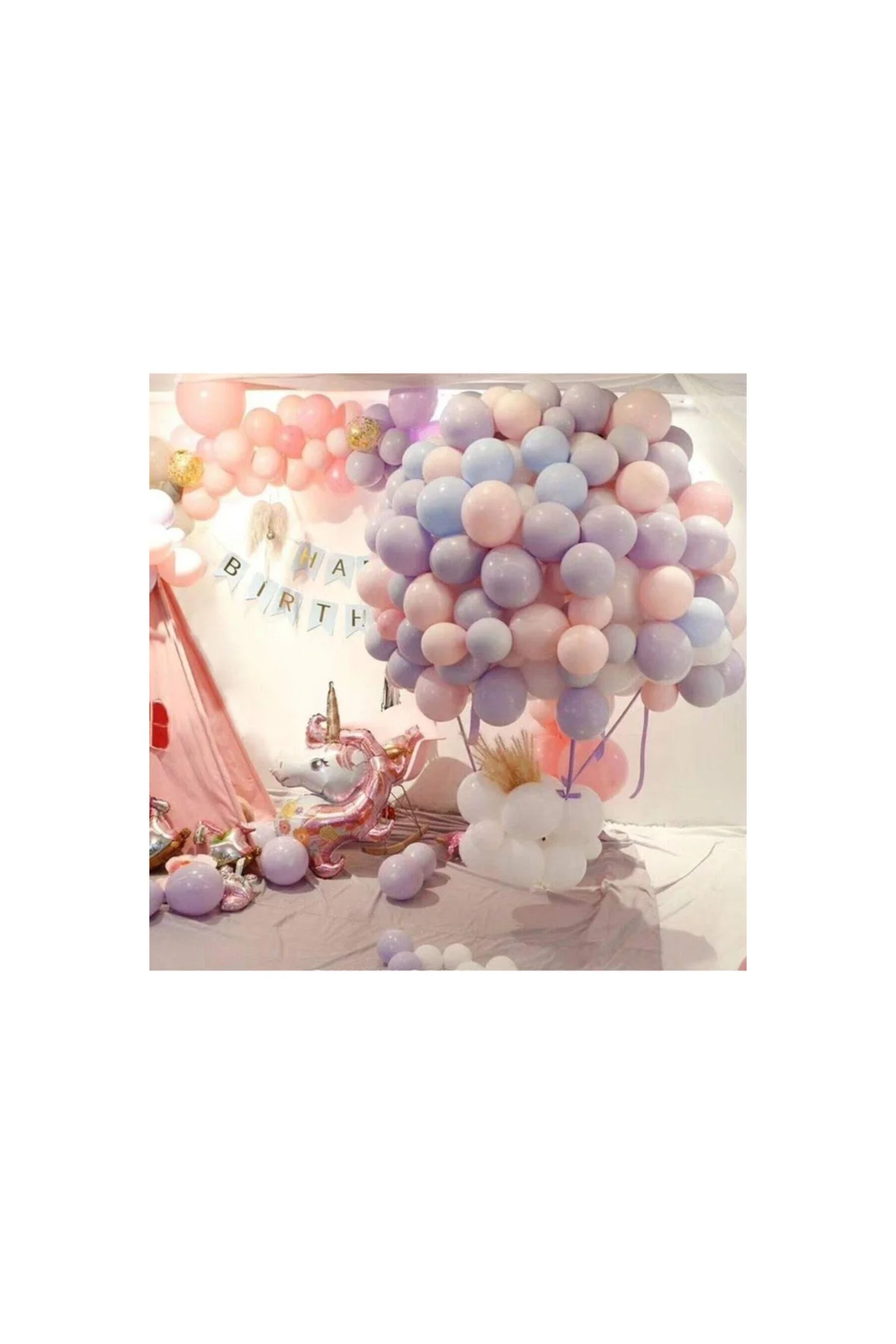50 Adet Makaron Balon - Karışık Soft Renk Pastel Balon - PAZARIZ Görsel 5