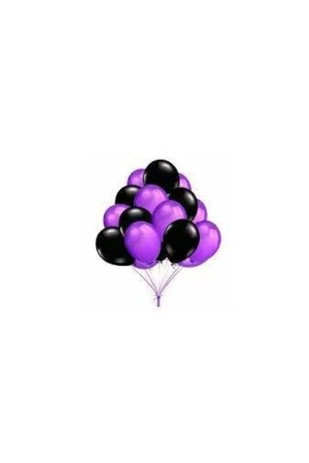 50 Adet Metalik Sedefli Uçan Balon Mor-siyah Karışık Balon - PAZARIZ Görsel 2
