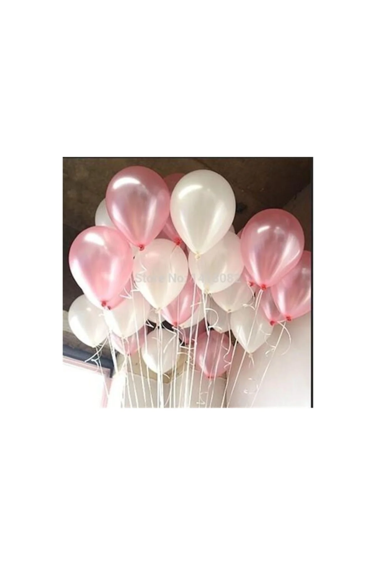 50 Adet Metalik Sedefli Uçan Balon (pembe -beyaz Karışık) Balon