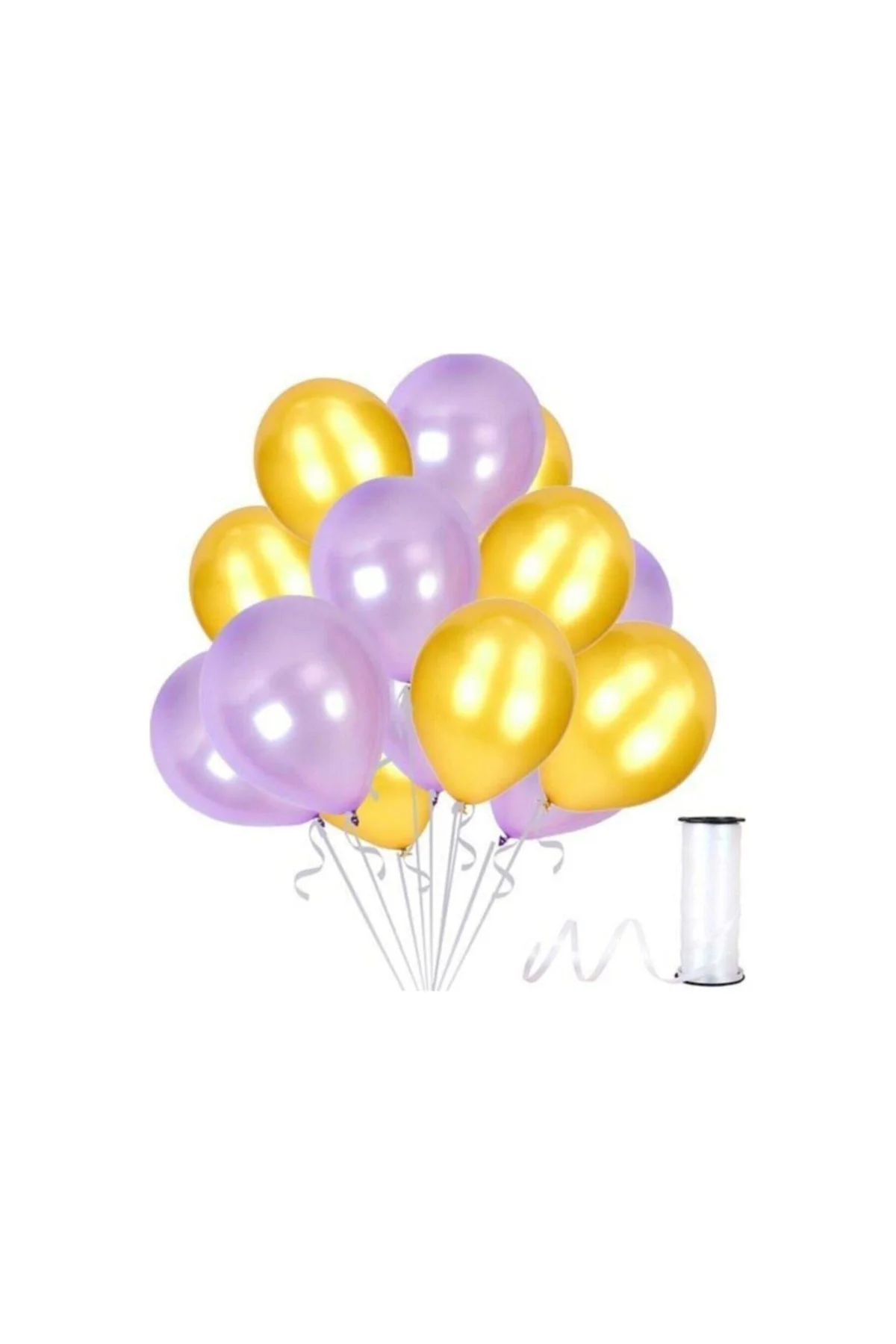 Lila-altın Metalik Sedefli Balon 30 Adet
