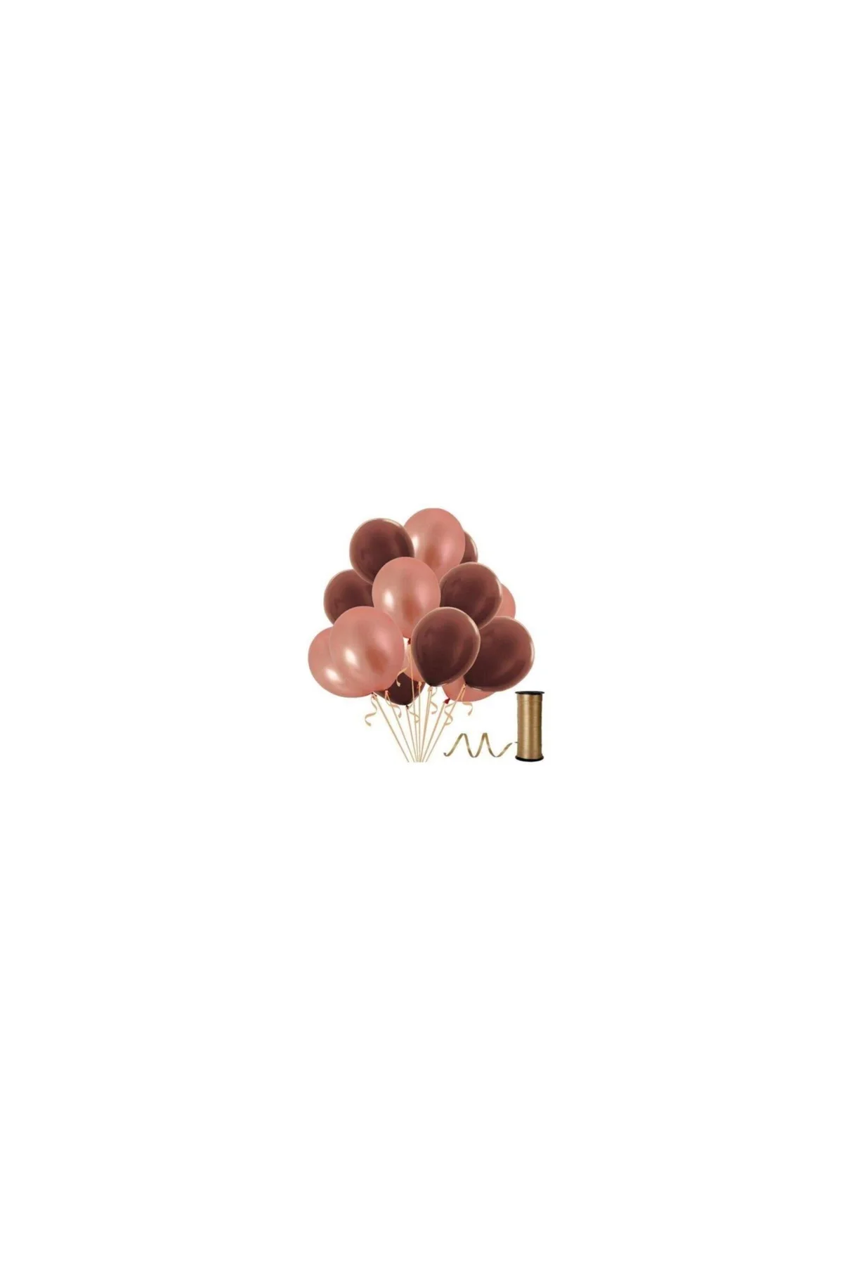 10 Adet Metalik Rose Gold, Kahverengi Balon Konsepti-güzel Balon