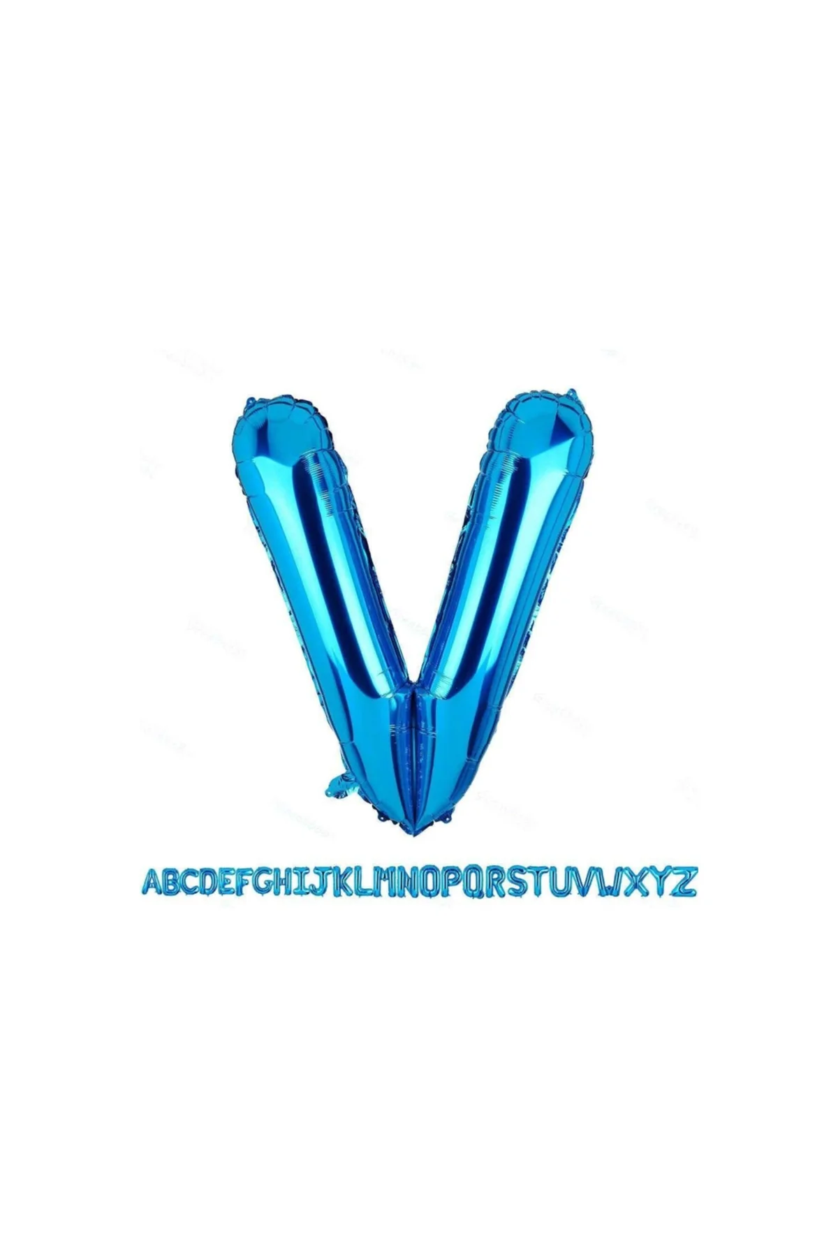 1 Metre Mavi V Harfi Folyo Harf Balon Mavi V Harf Folyo Balon V Harf Dev Balon V