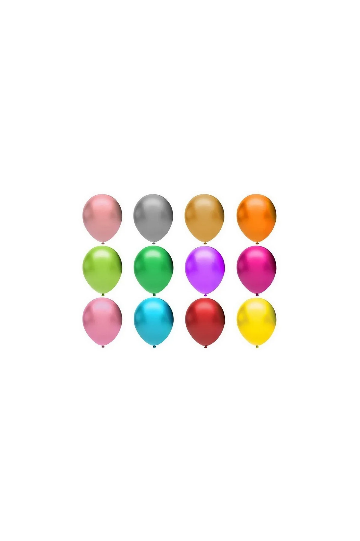 12" Metalik Renkli Balon 20 Li Paket