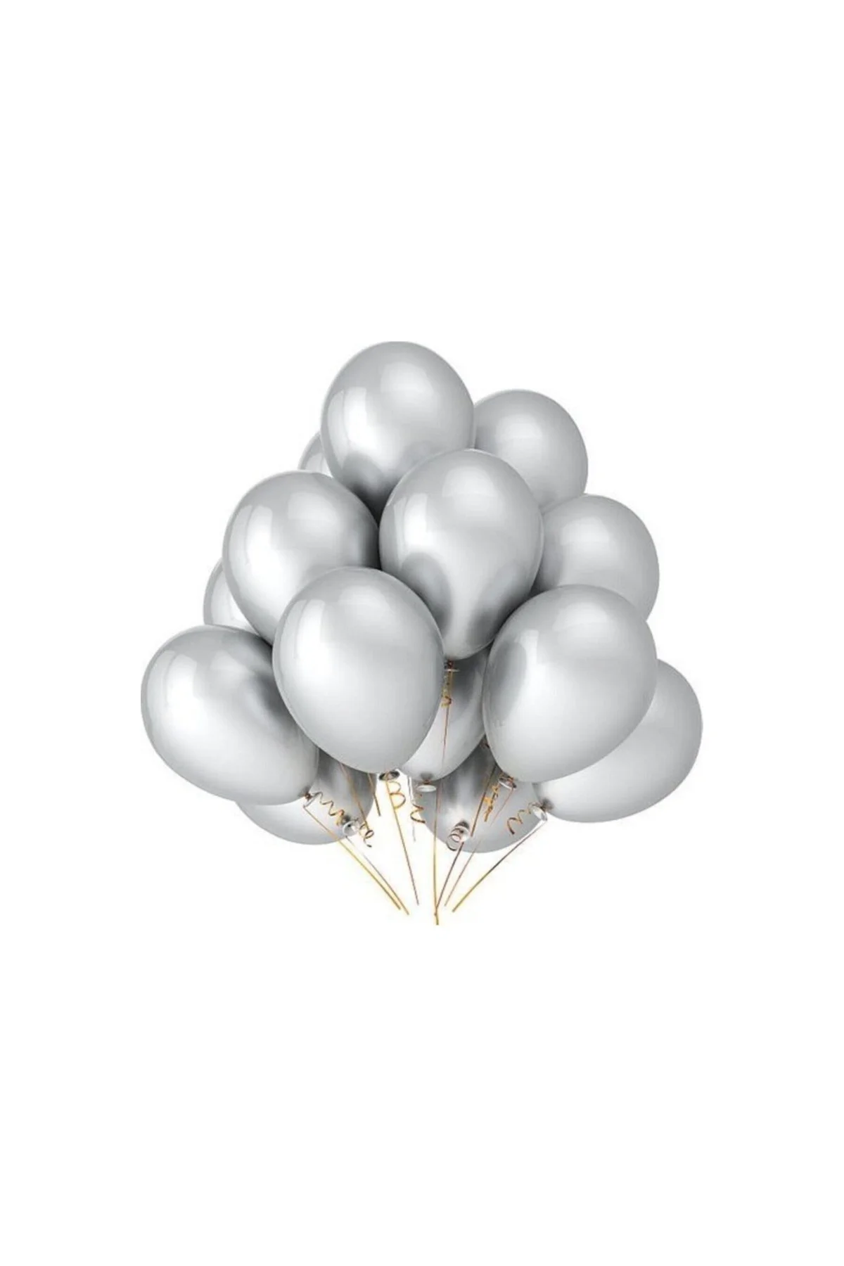 Parti Metalik Gümüş Balon 20'li