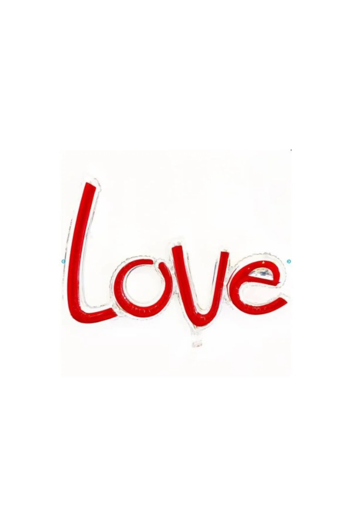 Love Gümüş Kenarlı Kırmızı Folyo Balon 75cm
