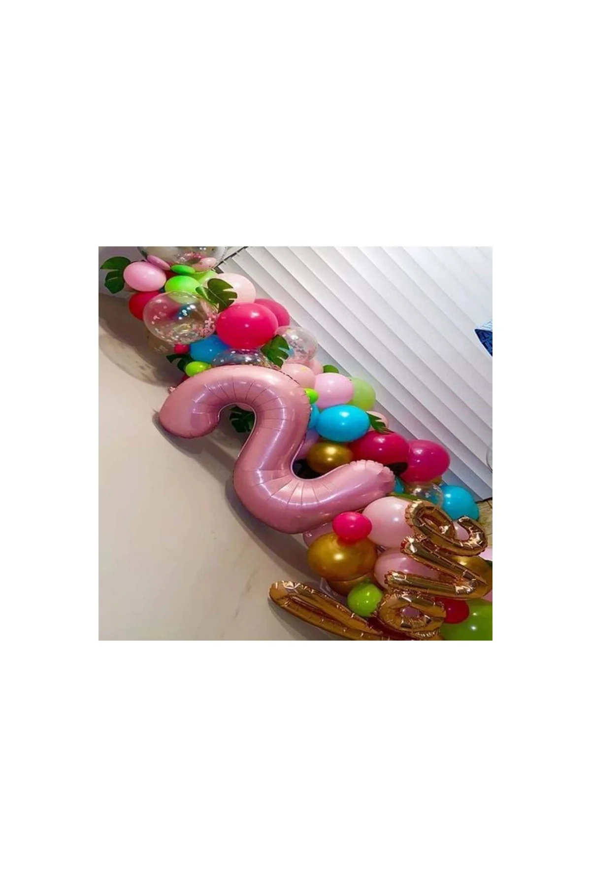 8 Rakam Pastel Pembe Folyo Balon 76 Cm - PAZARIZ Görsel 4